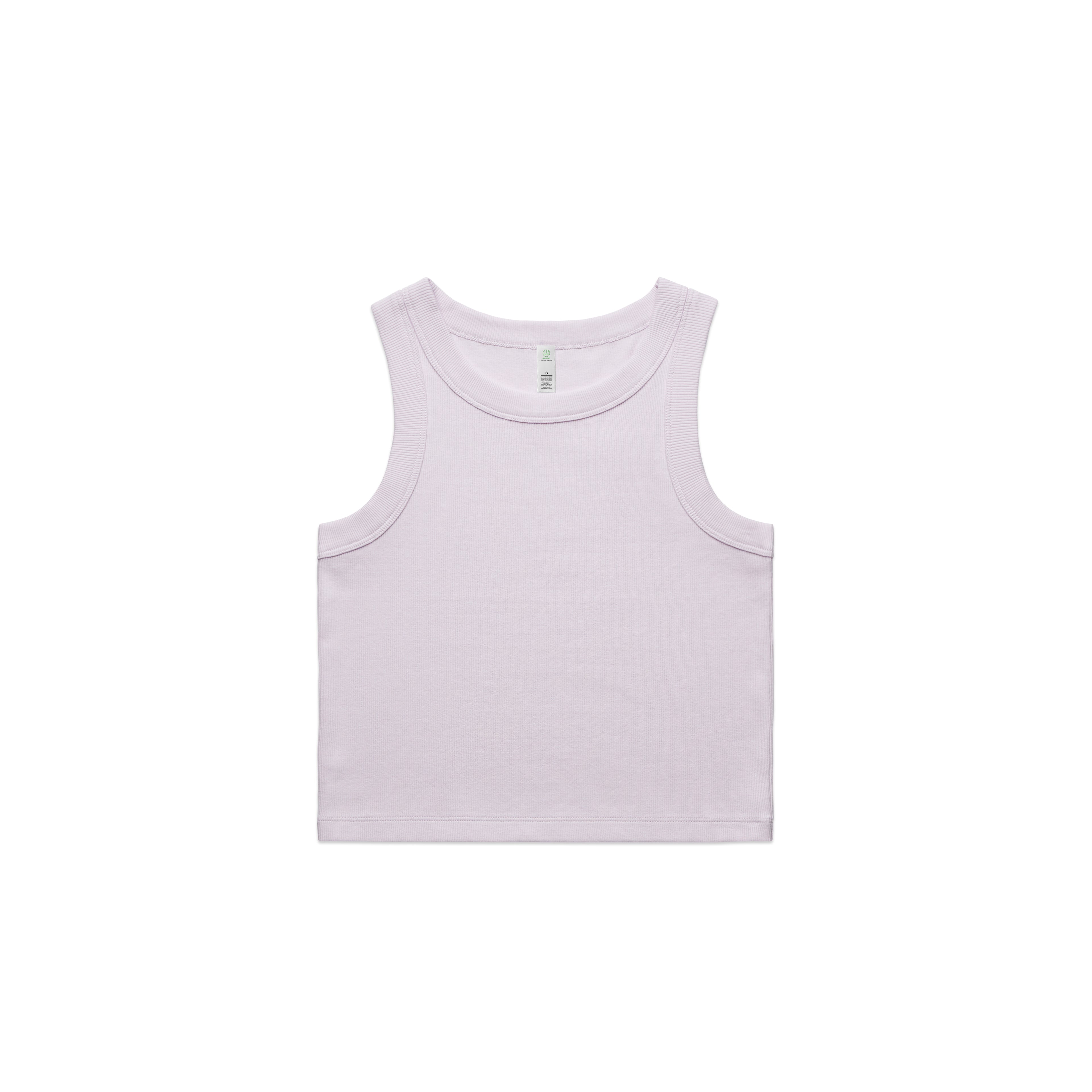Ascolour Wos Organic Rib Crop Tank 4064G Organic Rib Crop Tank Orchid Front - Custom Printed - Print Blanc