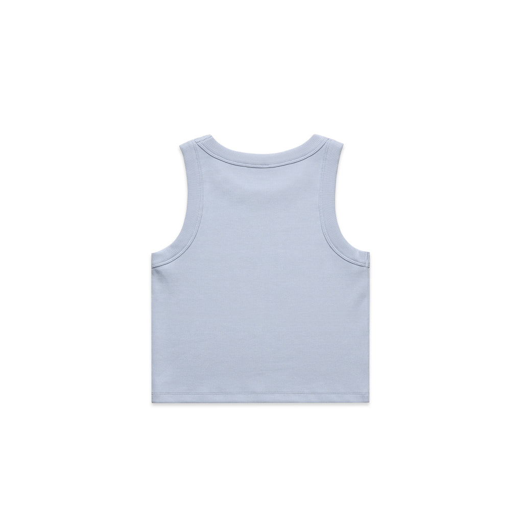 Ascolour Wos Organic Rib Crop Tank 4064G Organic Rib Crop Tank Powder Back - Custom Printed - Print Blanc