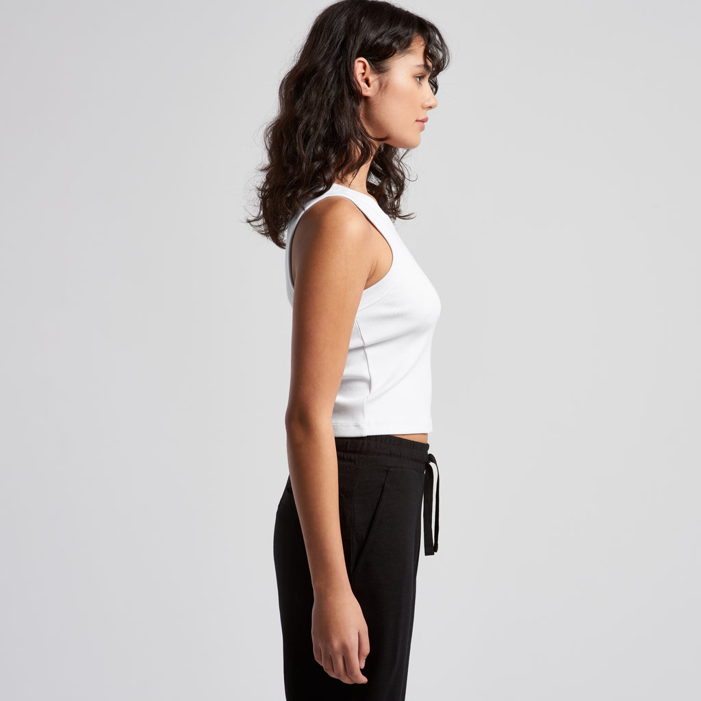 Ascolour Wos Organic Rib Crop Tank 4064G Organic Rib Crop Tank Side - Custom Printed - Print Blanc