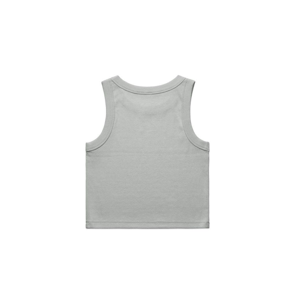 Ascolour Wos Organic Rib Crop Tank 4064G Organic Rib Crop Tank Storm Back - Custom Printed - Print Blanc