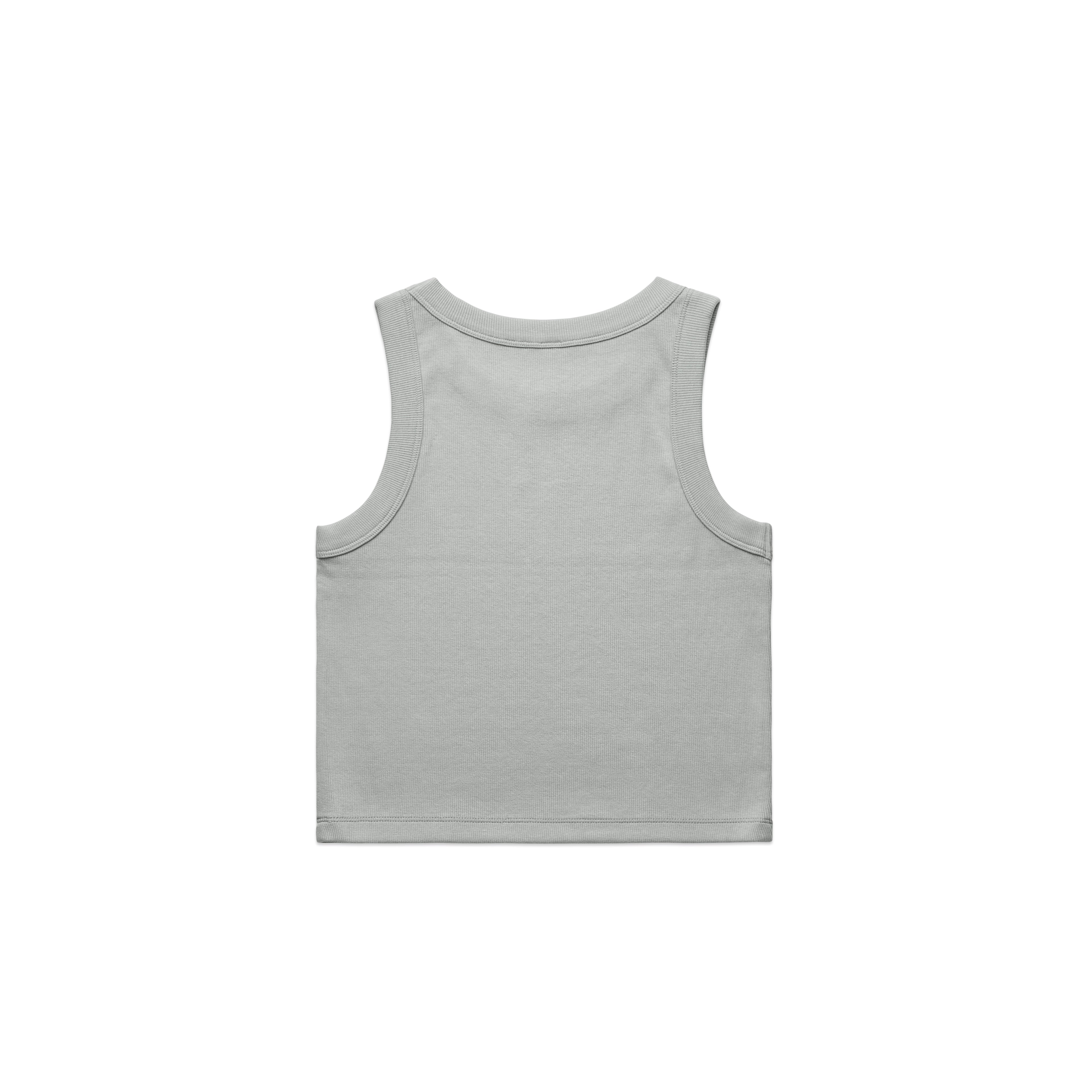 Ascolour Wos Organic Rib Crop Tank 4064G Organic Rib Crop Tank Storm Back - Custom Printed - Print Blanc
