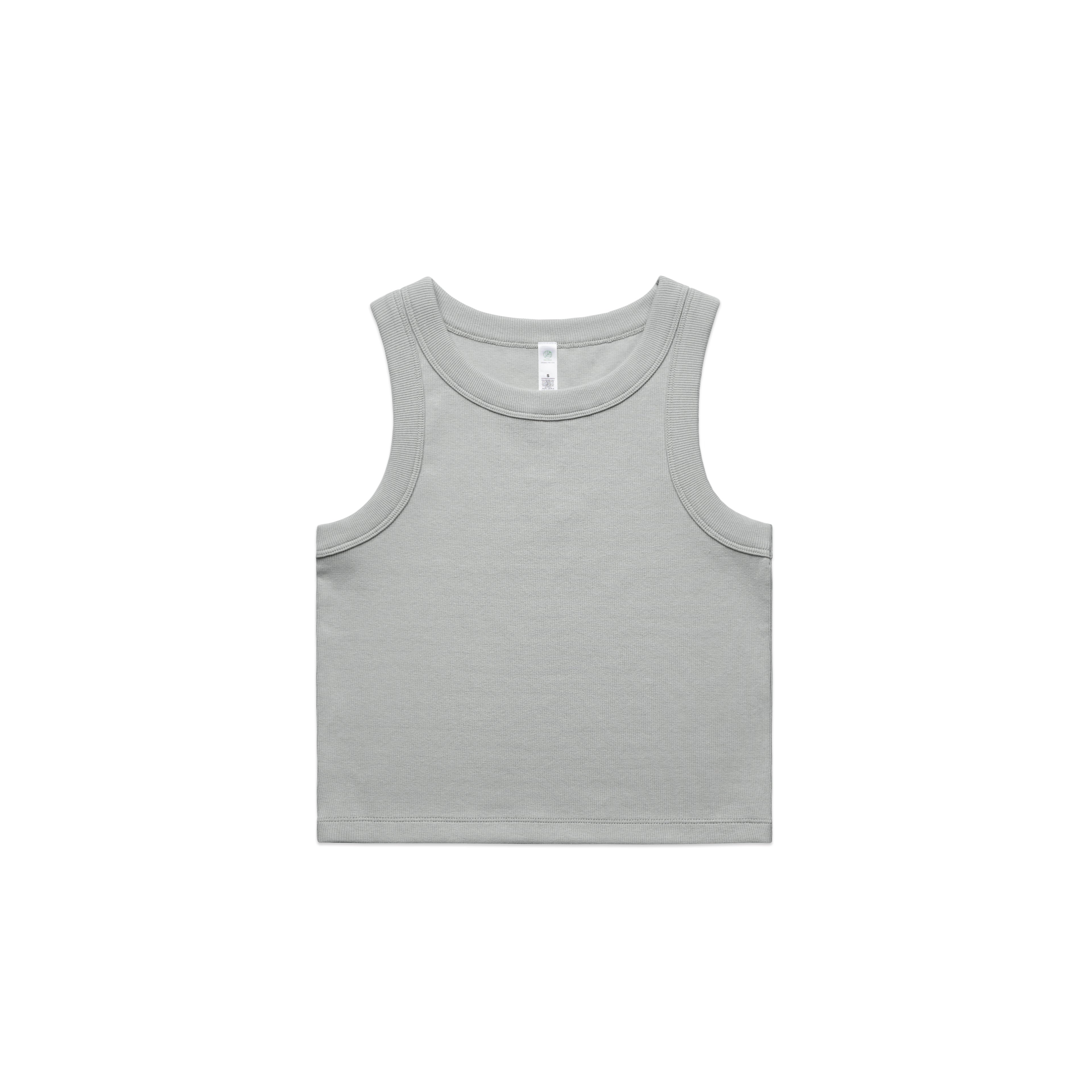 Ascolour Wos Organic Rib Crop Tank 4064G Organic Rib Crop Tank Storm Front - Custom Printed - Print Blanc