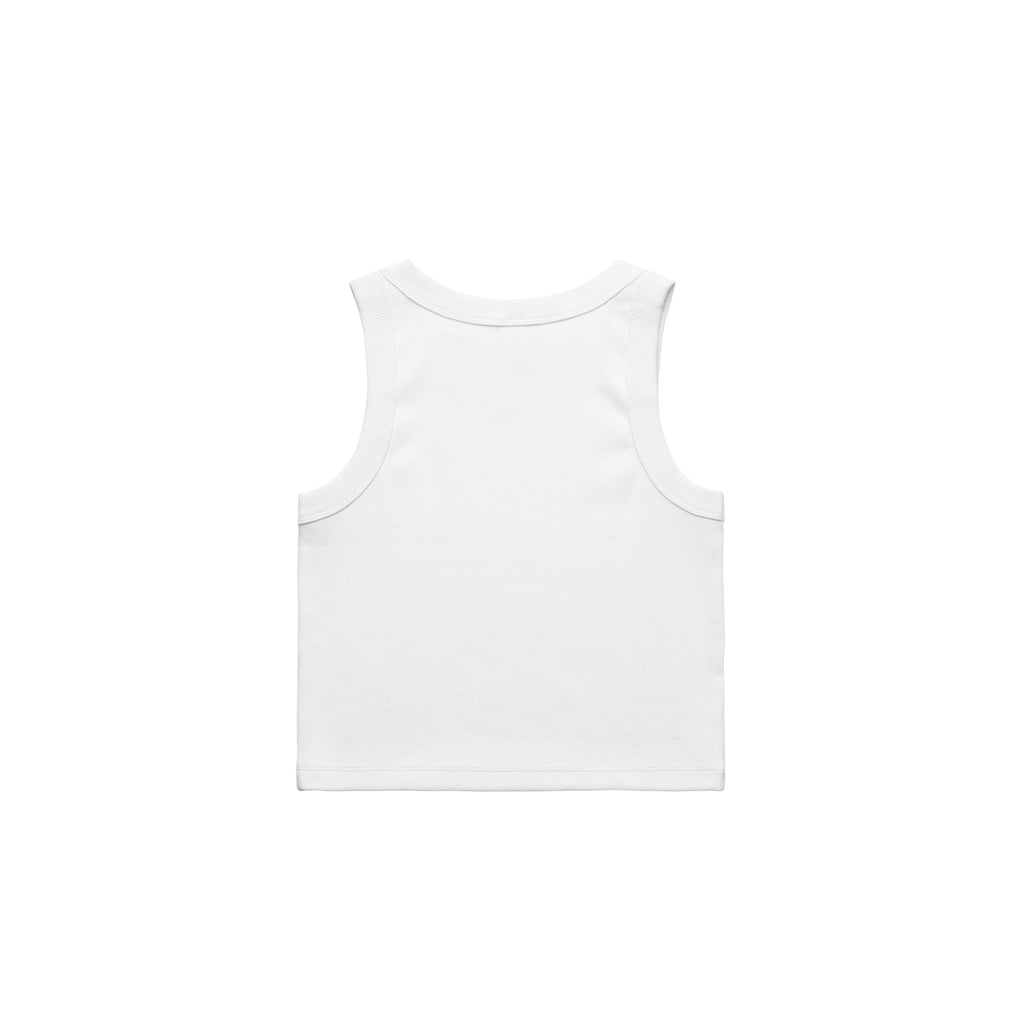 Ascolour Wos Organic Rib Crop Tank 4064G Organic Rib Crop Tank White Back - Custom Printed - Print Blanc