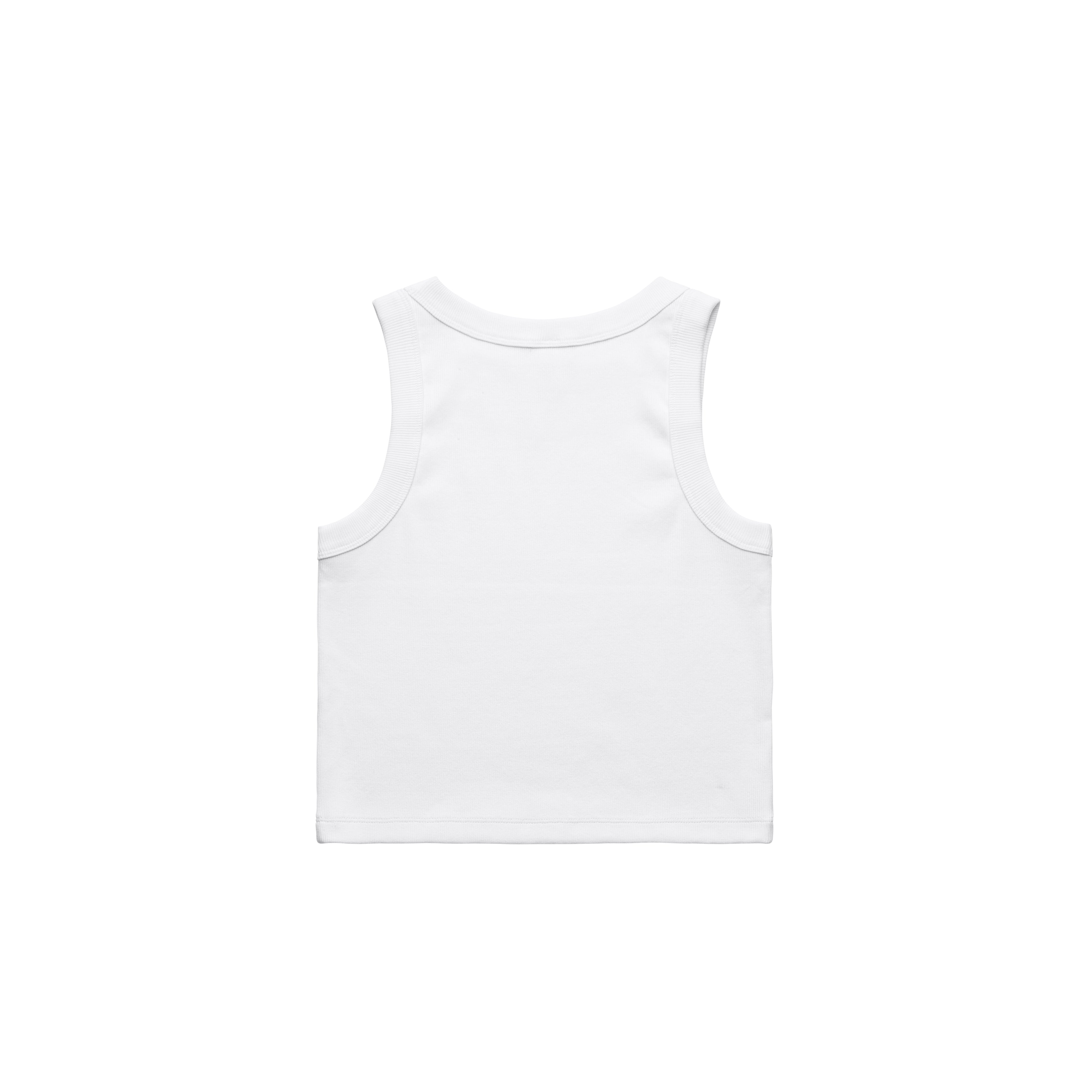 Ascolour Wos Organic Rib Crop Tank 4064G Organic Rib Crop Tank White Back - Custom Printed - Print Blanc