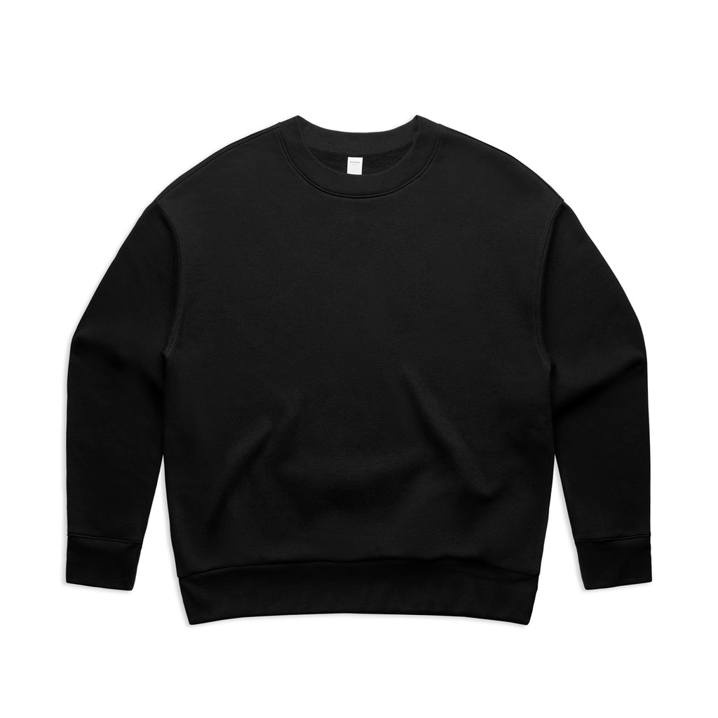 Ascolour Wos Relax Crew 4160 Wos Relax Crew Black Front - Custom Printed - Print Blanc