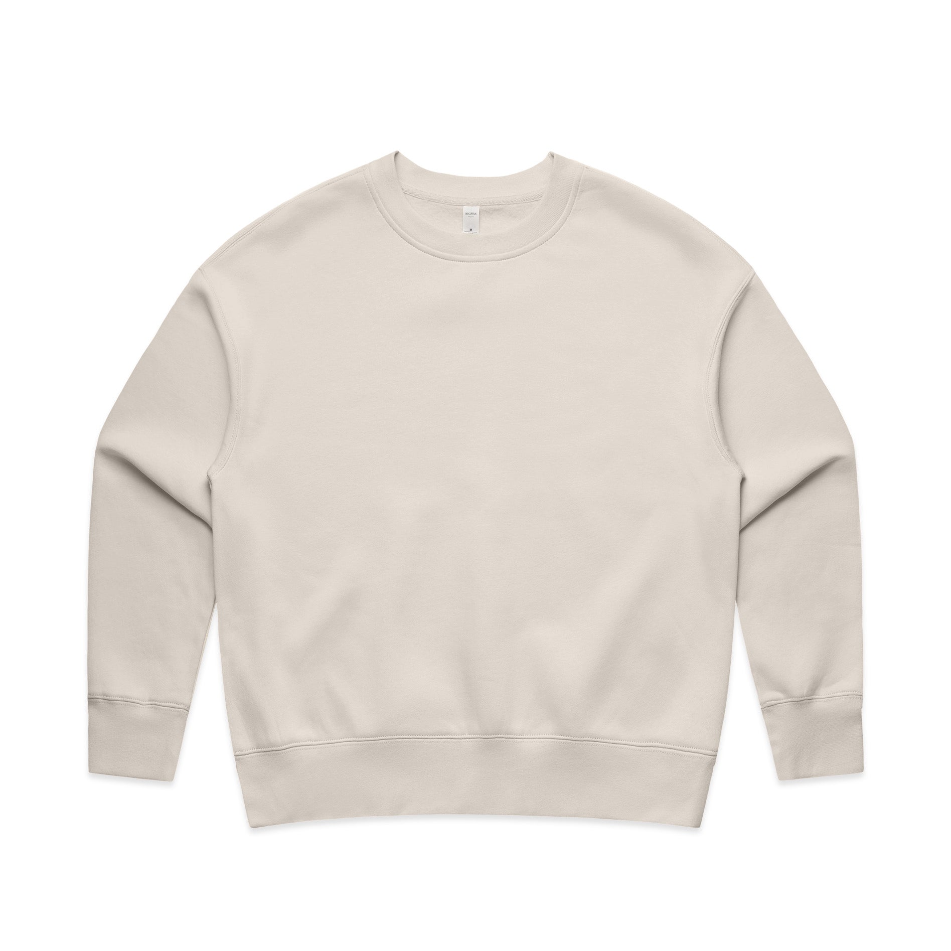 Ascolour Wos Relax Crew 4160 Wos Relax Crew Bone Front - Custom Printed - Print Blanc