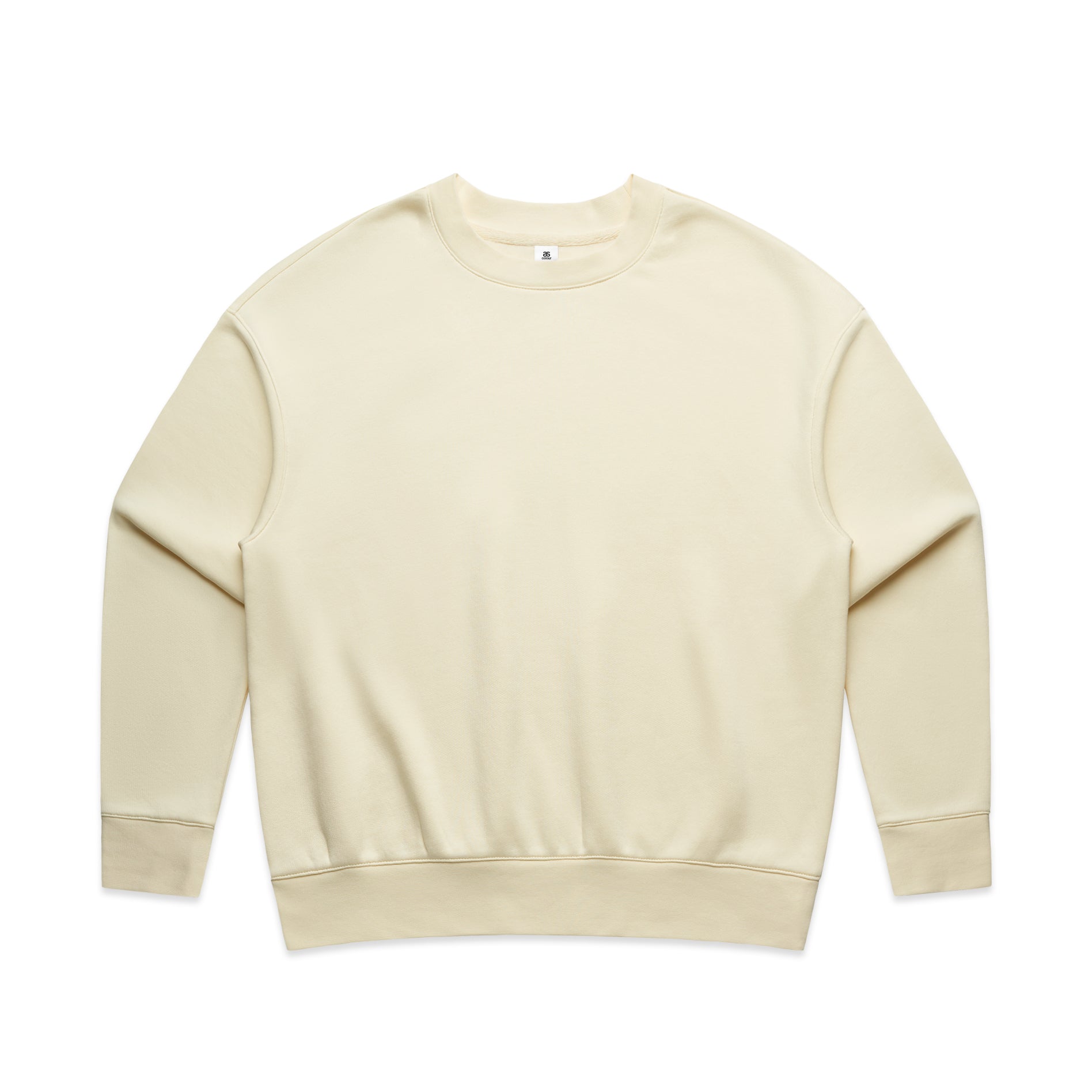 Ascolour Wos Relax Crew 4160 Wos Relax Crew Butter Front - Custom Printed - Print Blanc