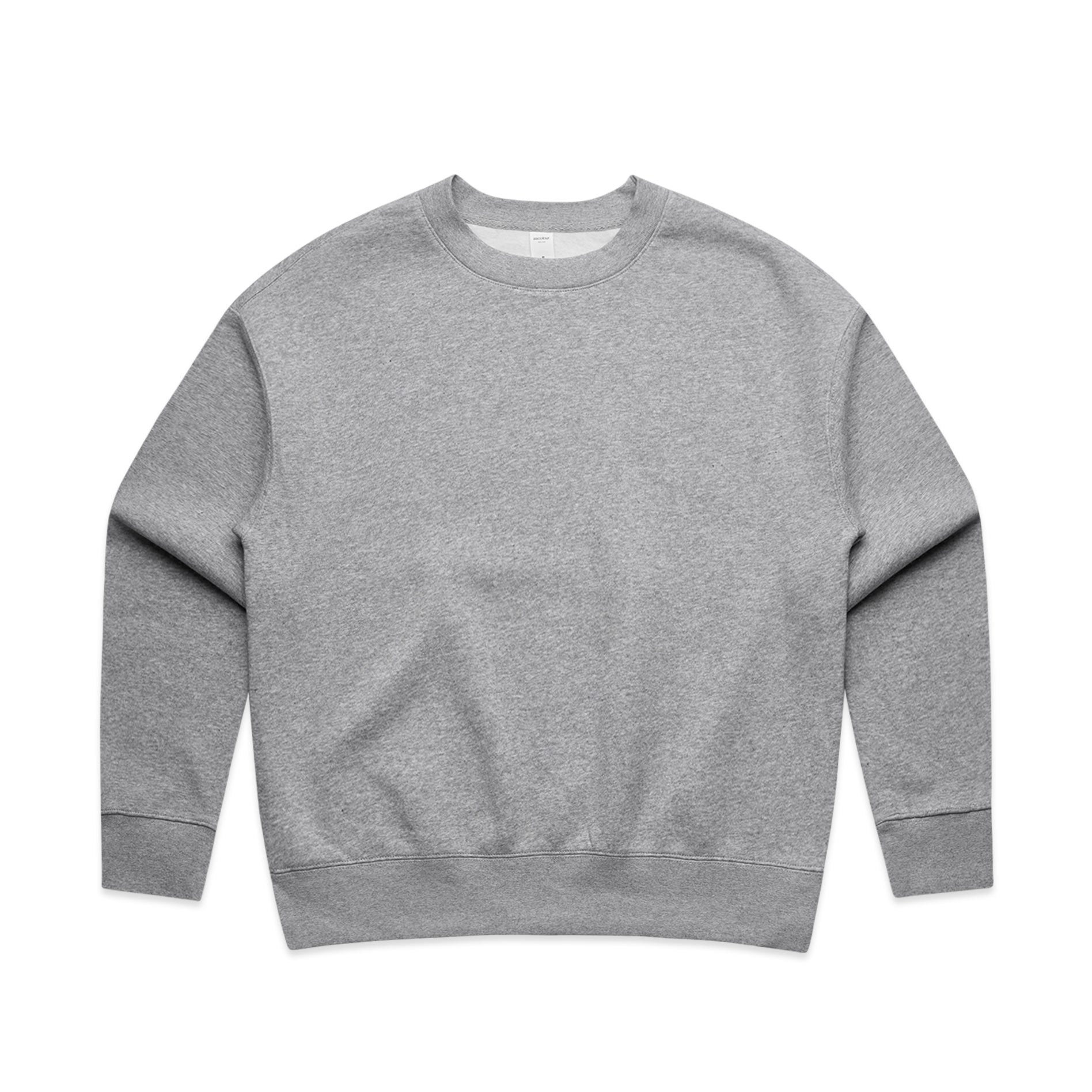 Ascolour Wos Relax Crew 4160 Wos Relax Crew Grey Marle Front - Custom Printed - Print Blanc