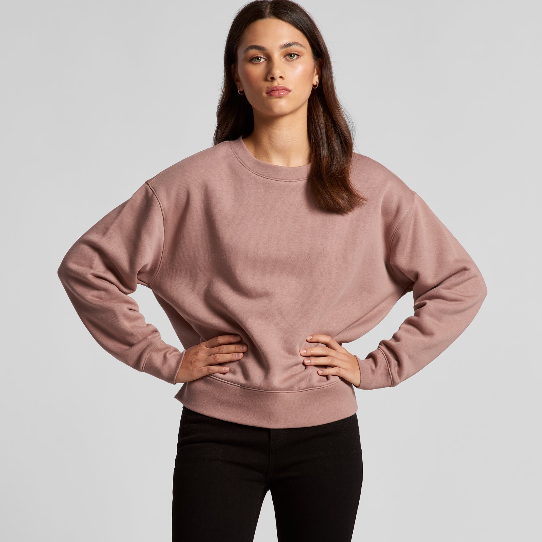 Ascolour Wos Relax Crew 4160 Wos Relax Crew Loose Front - Custom Printed - Print Blanc