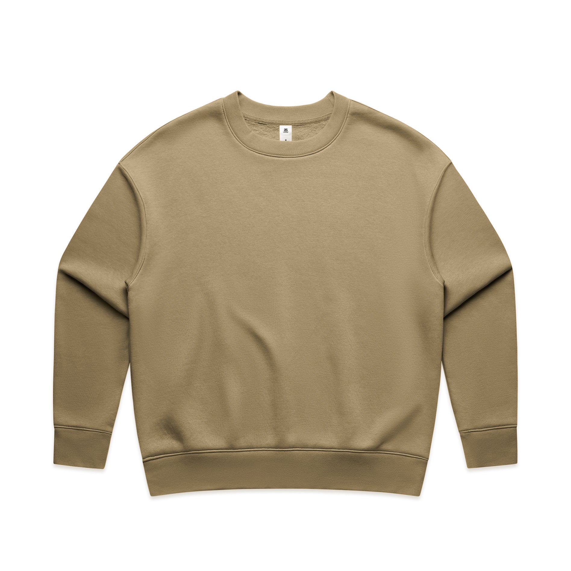 Ascolour Wos Relax Crew 4160 Wos Relax Crew Sand Front - Custom Printed - Print Blanc