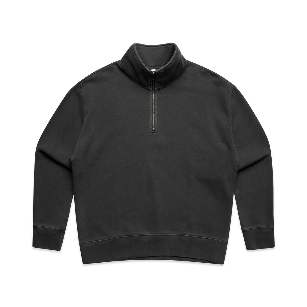 Ascolour Wos Relax Faded Half Zip 4167 Wos Relax Faded Half Zip Faded Black Front - Custom Printed - Print Blanc