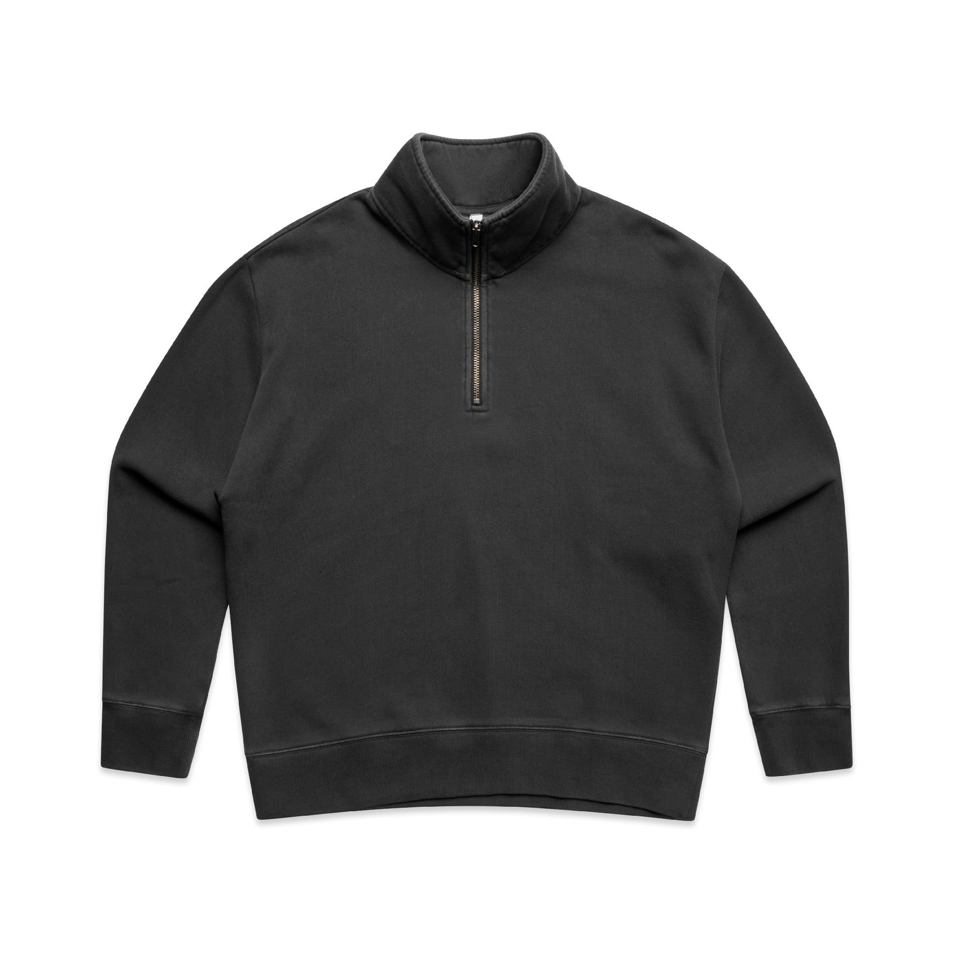 Ascolour Wos Relax Faded Half Zip 4167 Wos Relax Faded Half Zip Faded Black Front - Custom Printed - Print Blanc