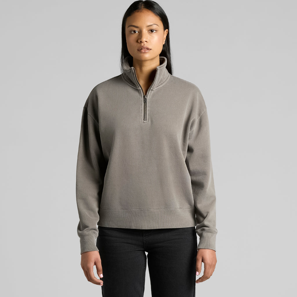Ascolour Wos Relax Faded Half Zip 4167 Wos Relax Faded Half Zip Main Front - Custom Printed - Print Blanc