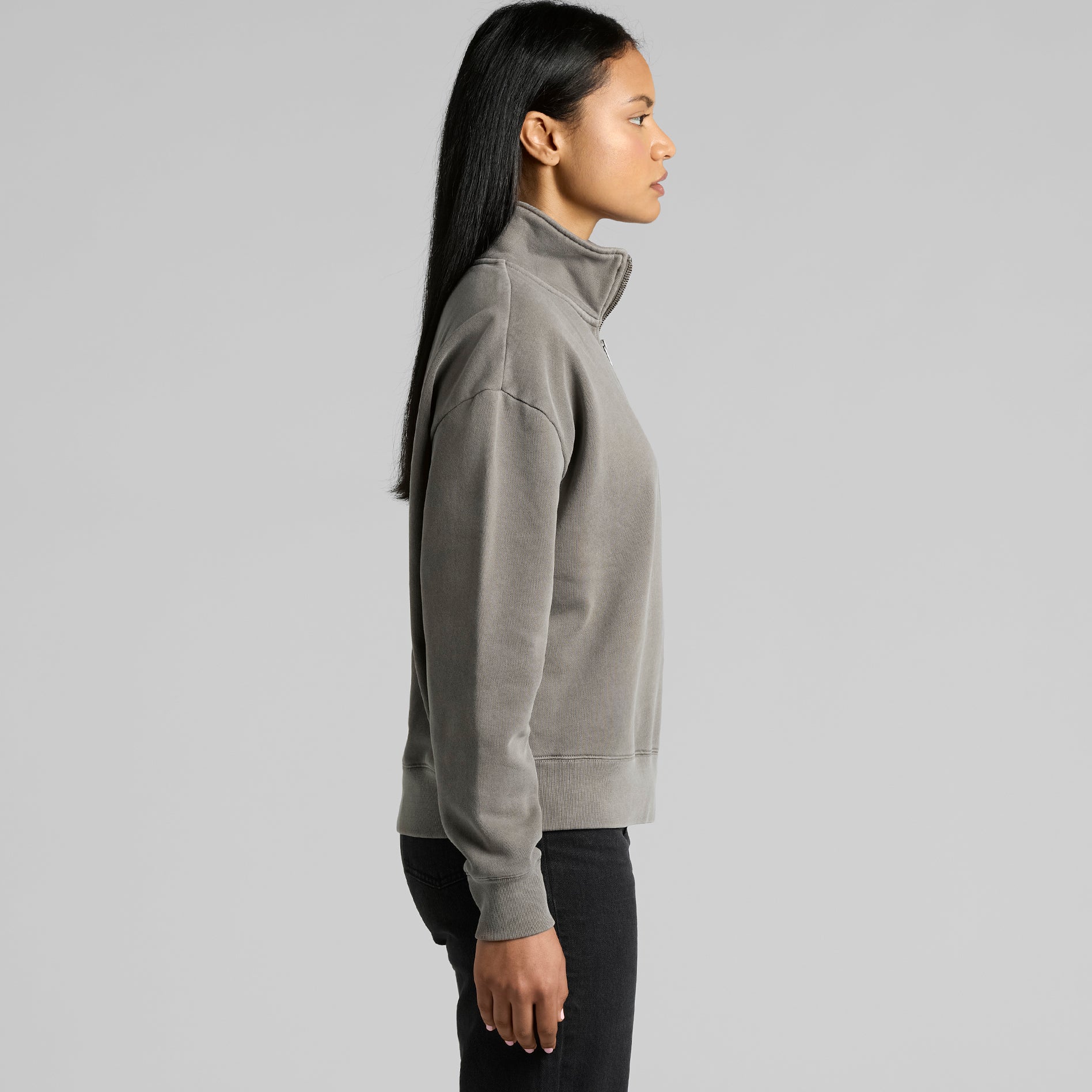 Ascolour Wos Relax Faded Half Zip 4167 Wos Relax Faded Half Zip Side - Custom Printed - Print Blanc