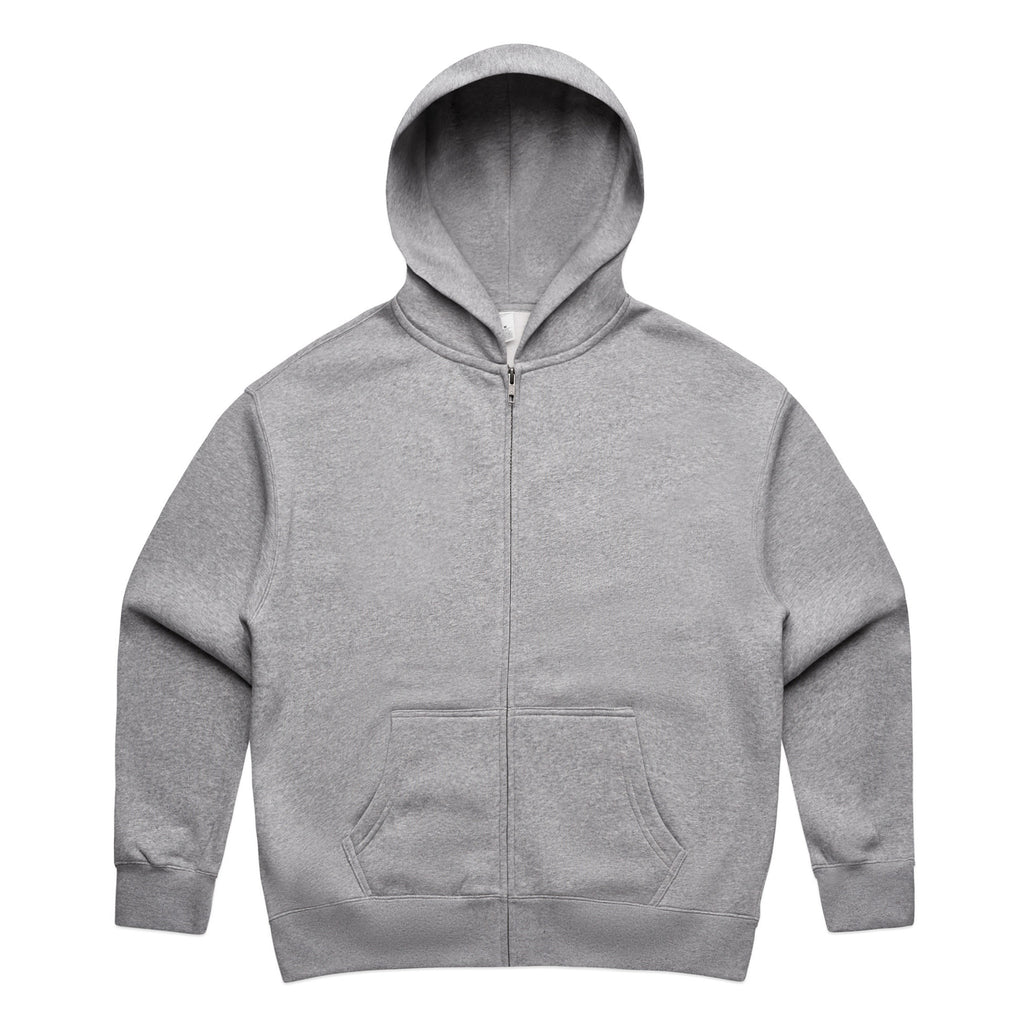 Ascolour Wos Relax Zip Hood 4162 Wos Relax Zip Grey Marle Front - Custom Printed - Print Blanc
