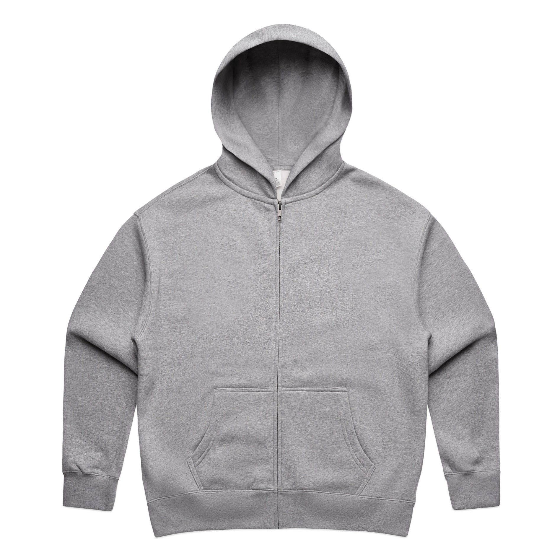 Ascolour Wos Relax Zip Hood 4162 Wos Relax Zip Grey Marle Front - Custom Printed - Print Blanc