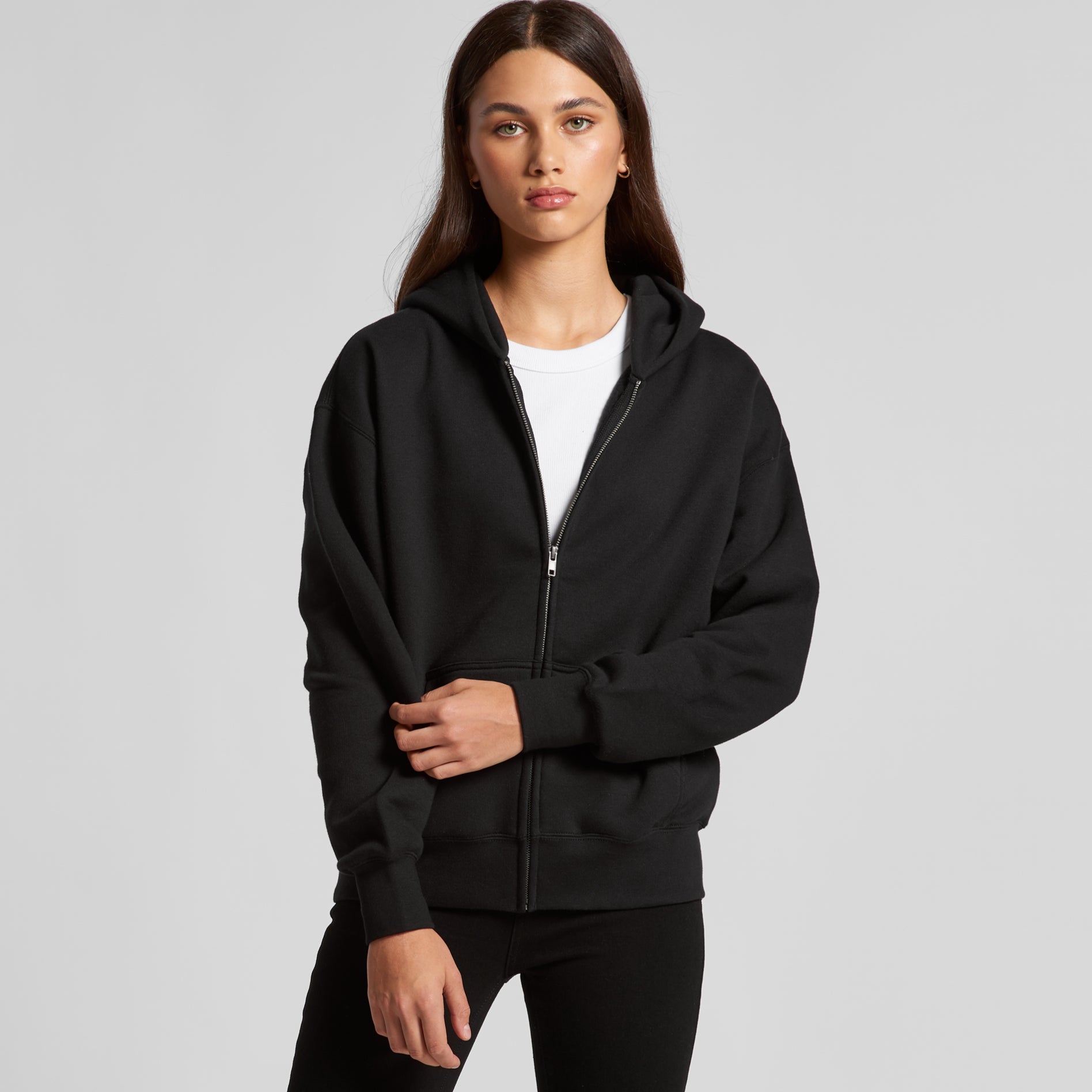 Ascolour Wos Relax Zip Hood 4162 Wos Relax Zip Loose Front - Custom Printed - Print Blanc