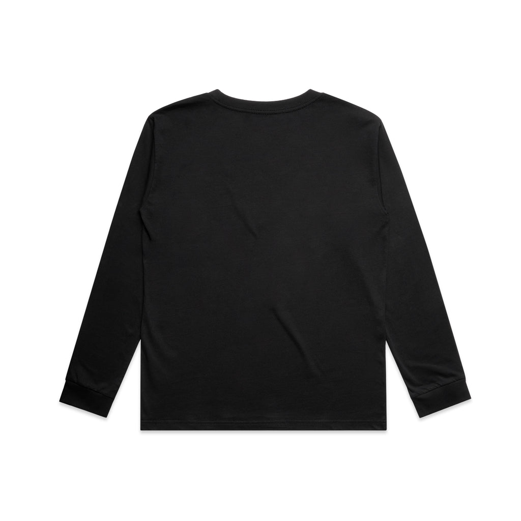 Ascolour Youth Classic Ls Tee 3063 Youth Classic Ls Tee Black Back - Custom Printed - Print Blanc