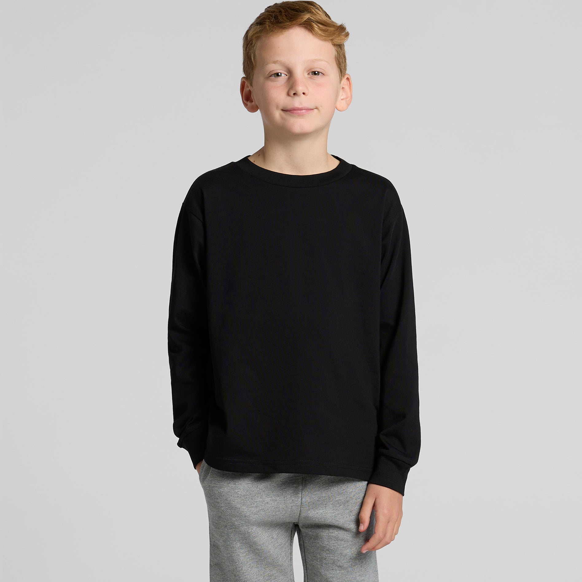 Ascolour Youth Classic Ls Tee 3063 Youth Classic Ls Tee Loose Front - Custom Printed - Print Blanc