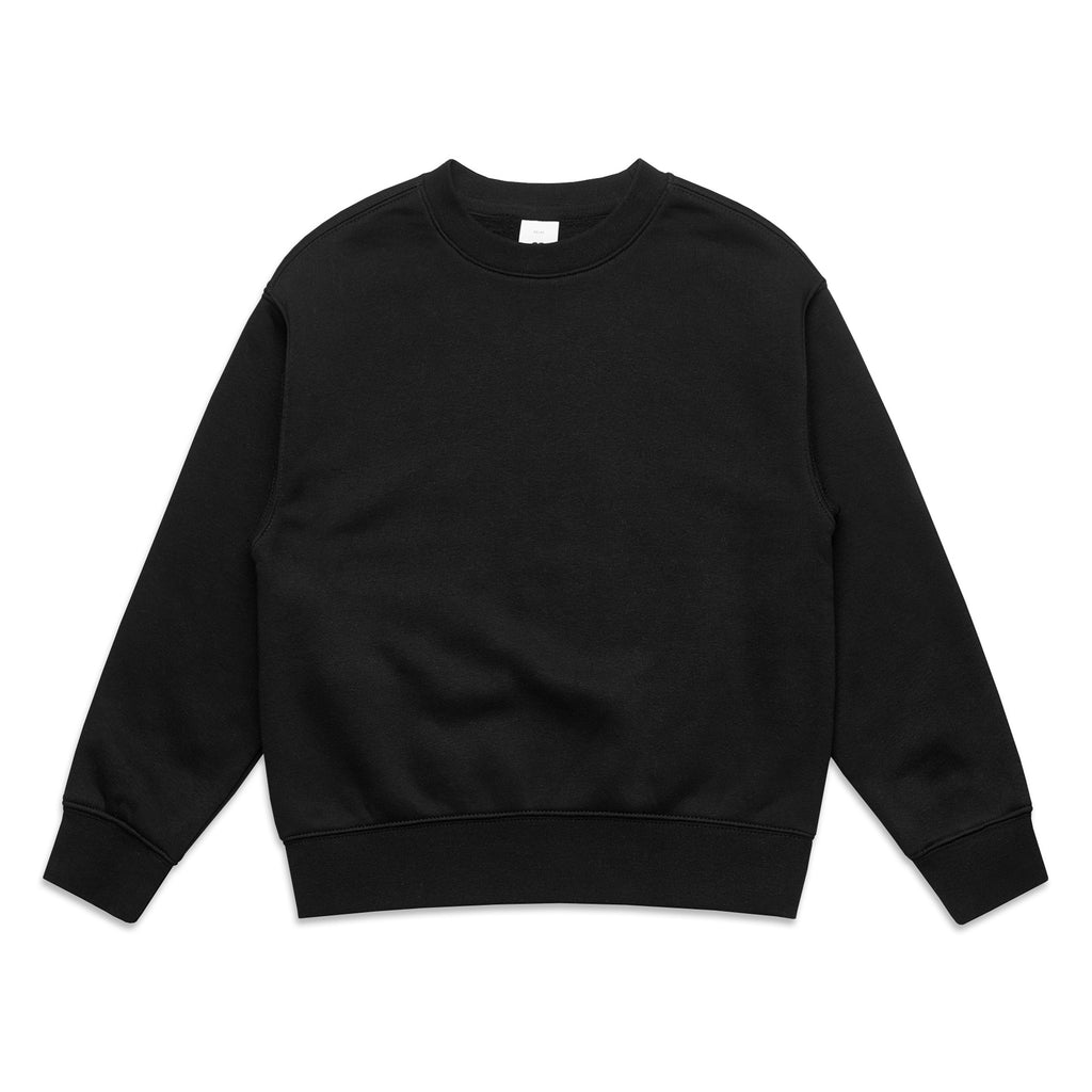 Ascolour Youth Relax Crew 3035 Youth Relax Crew Black Front - Custom Printed - Print Blanc
