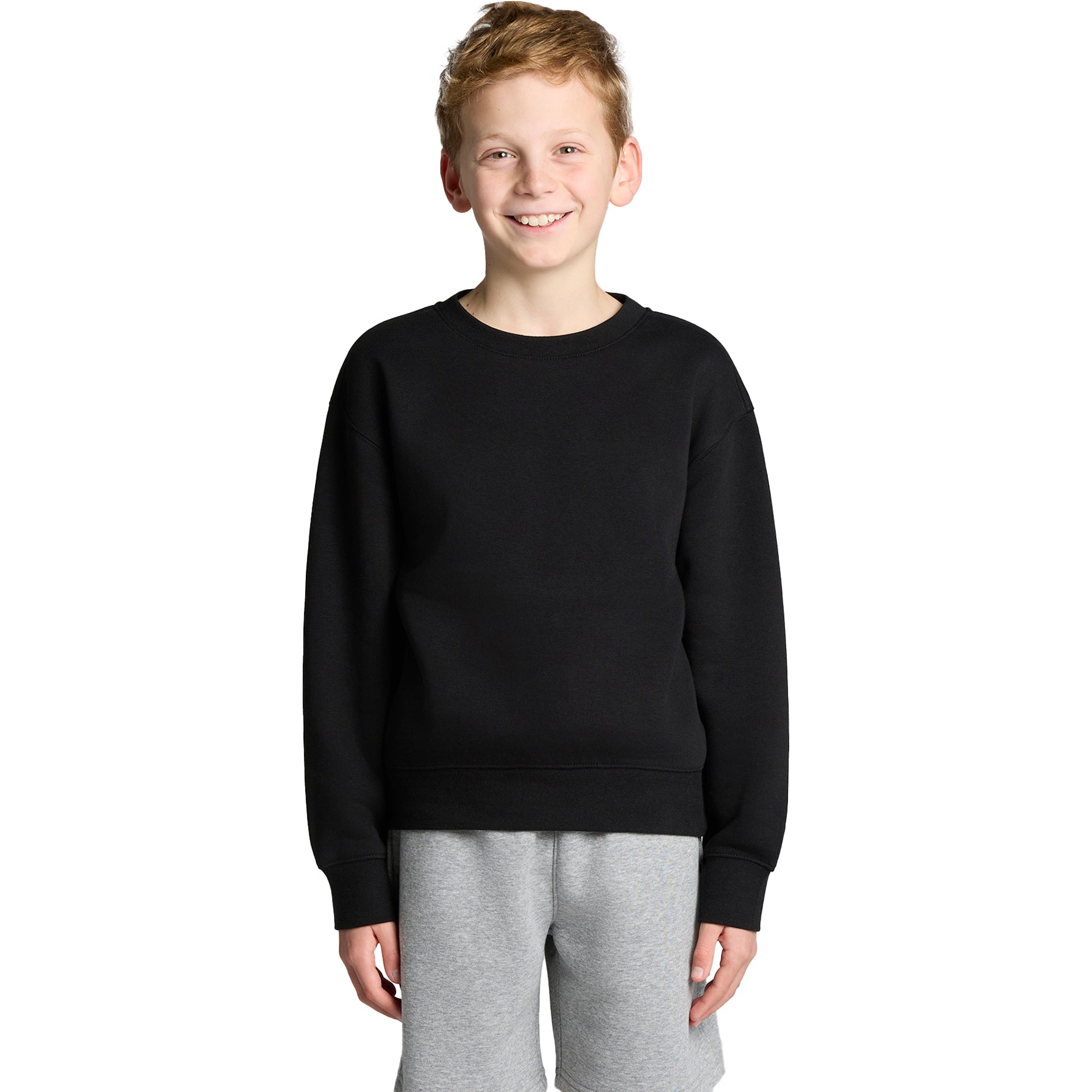 Ascolour Youth Relax Crew 3035 Youth Relax Crew Front - Custom Printed - Print Blanc