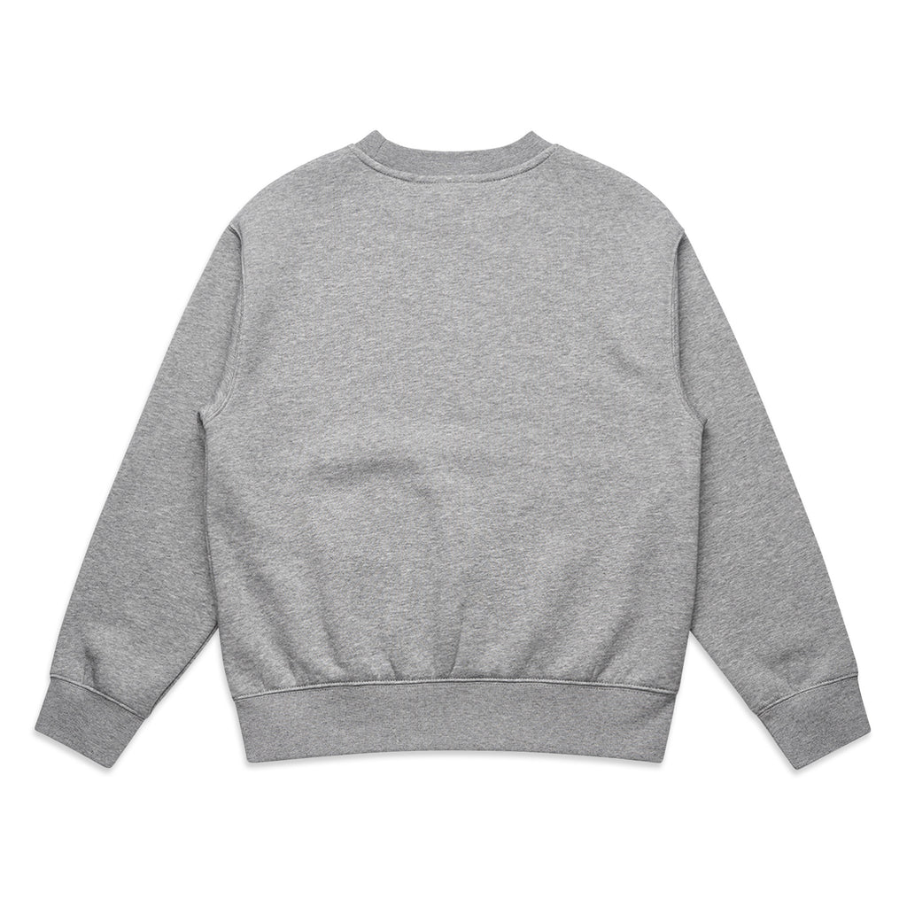 Ascolour Youth Relax Crew 3035 Youth Relax Crew Grey Marle Back - Custom Printed - Print Blanc