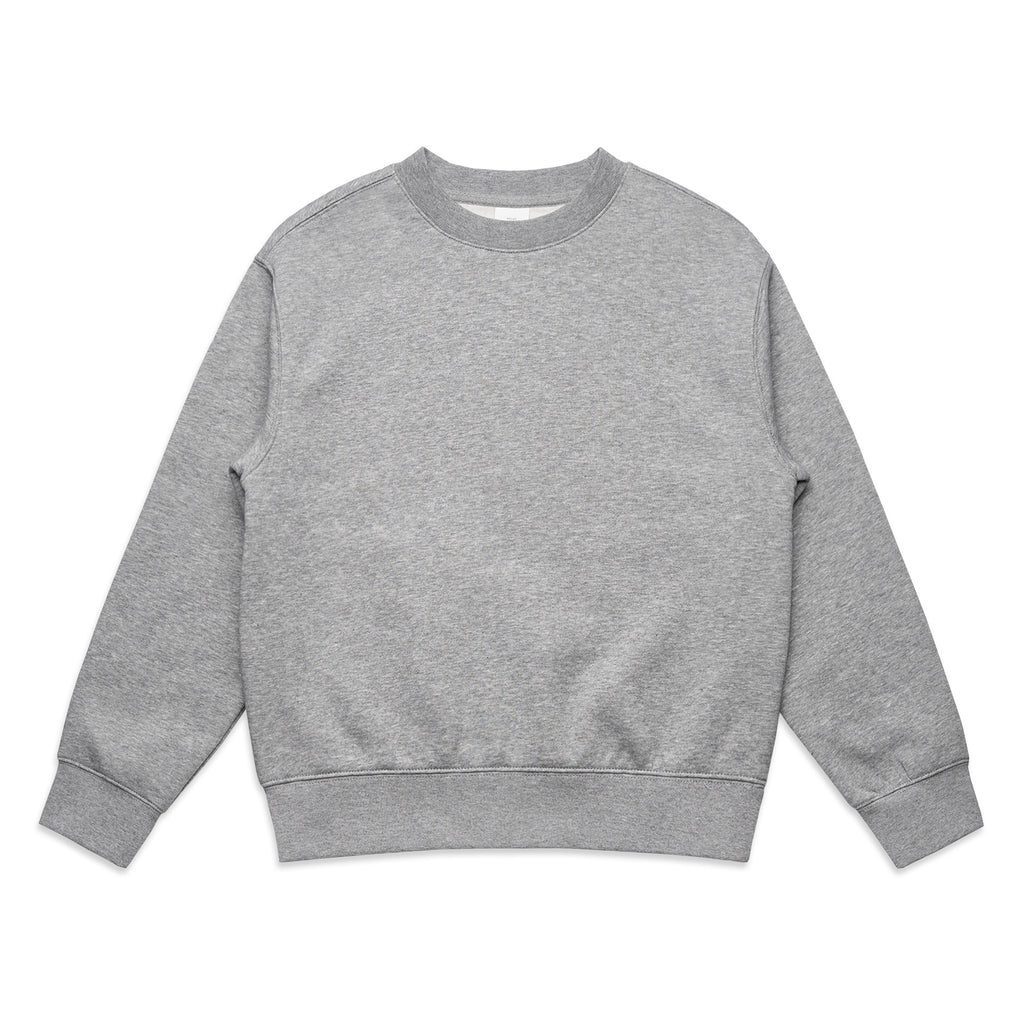 Ascolour Youth Relax Crew 3035 Youth Relax Crew Grey Marle Front - Custom Printed - Print Blanc