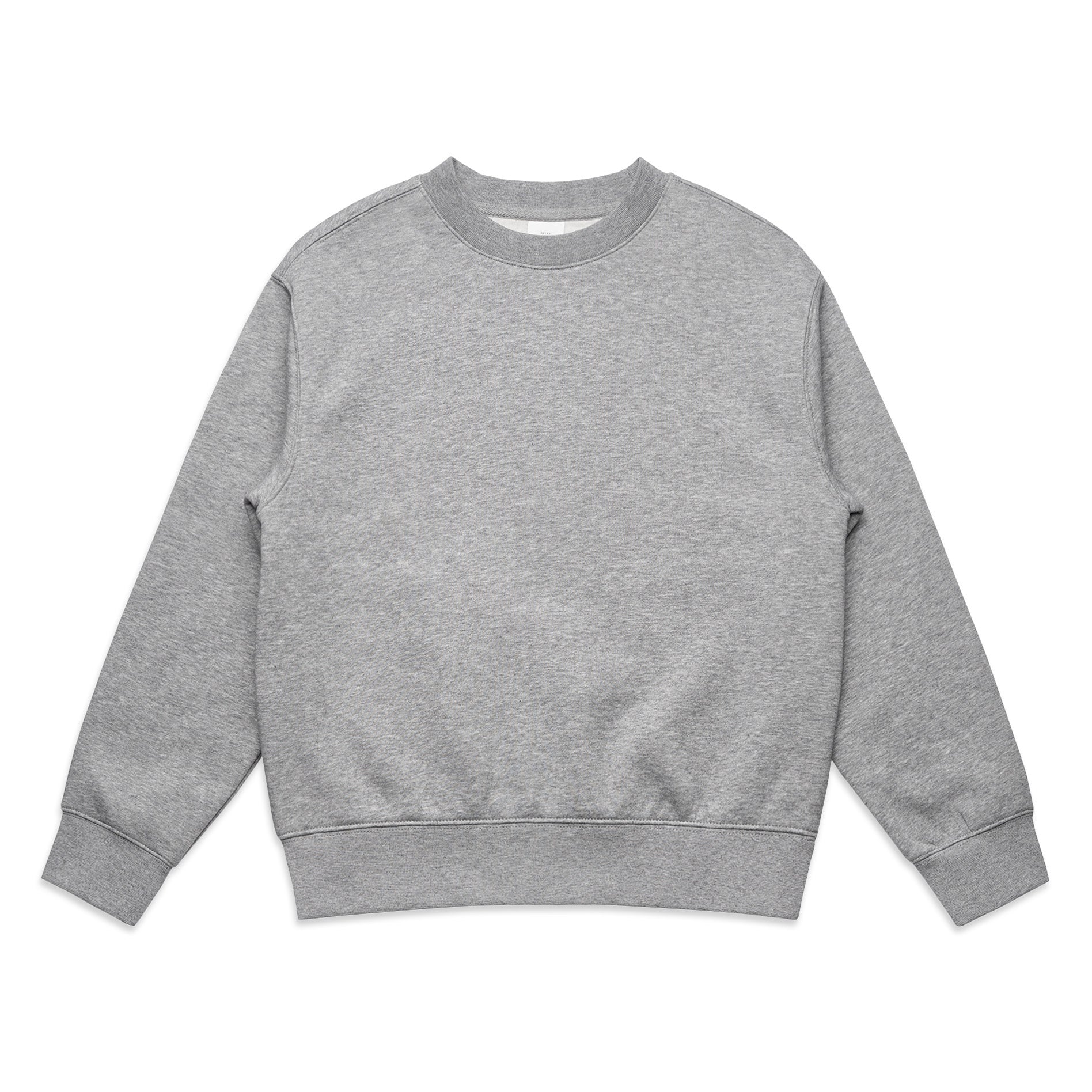 Ascolour Youth Relax Crew 3035 Youth Relax Crew Grey Marle Front - Custom Printed - Print Blanc