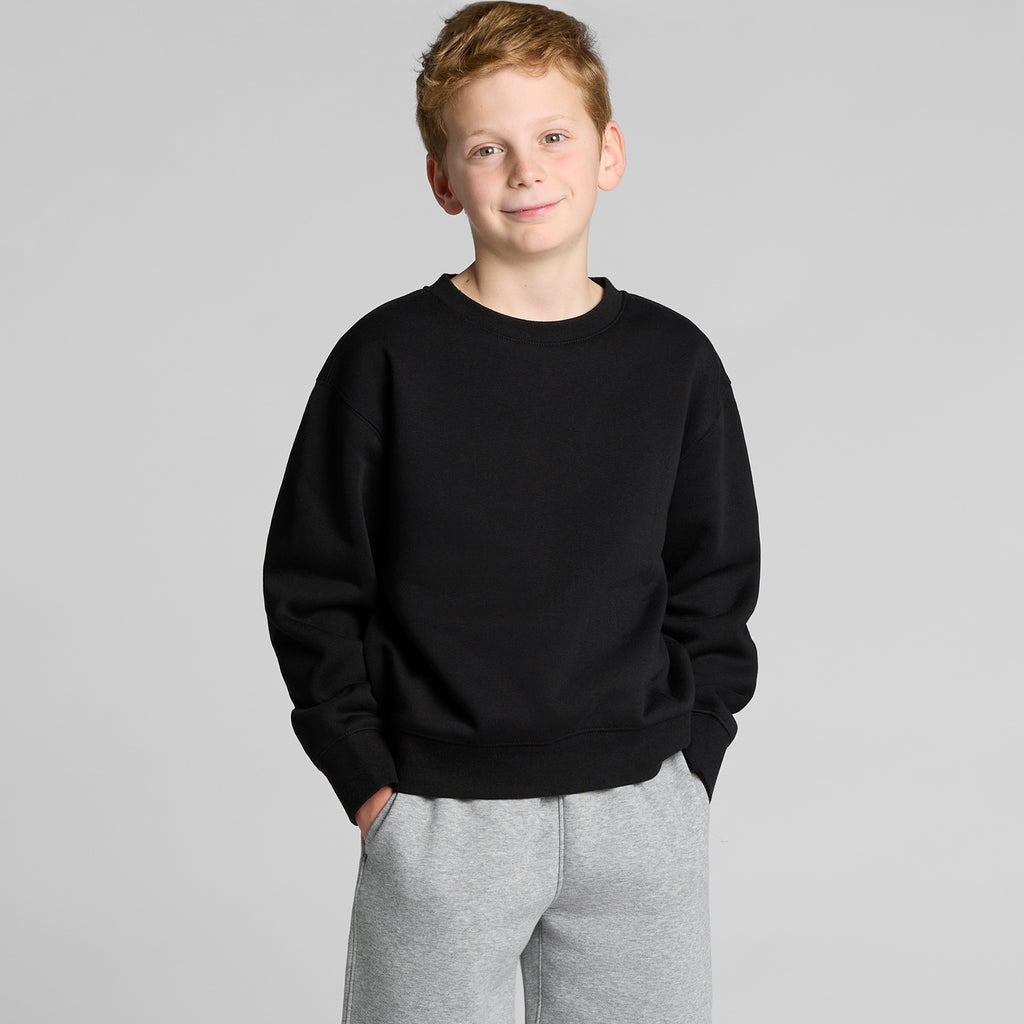 Ascolour Youth Relax Crew 3035 Youth Relax Crew Loose Front - Custom Printed - Print Blanc