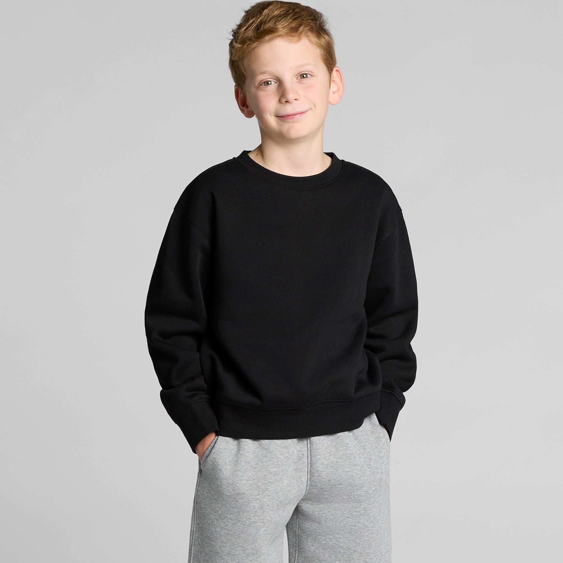 Ascolour Youth Relax Crew 3035 Youth Relax Crew Loose Front - Custom Printed - Print Blanc