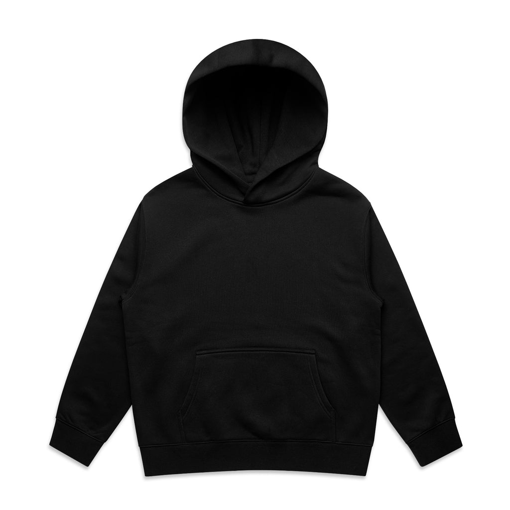 Ascolour Youth Relax Hood 3037 Youth Relax Hood Black Front - Custom Printed - Print Blanc