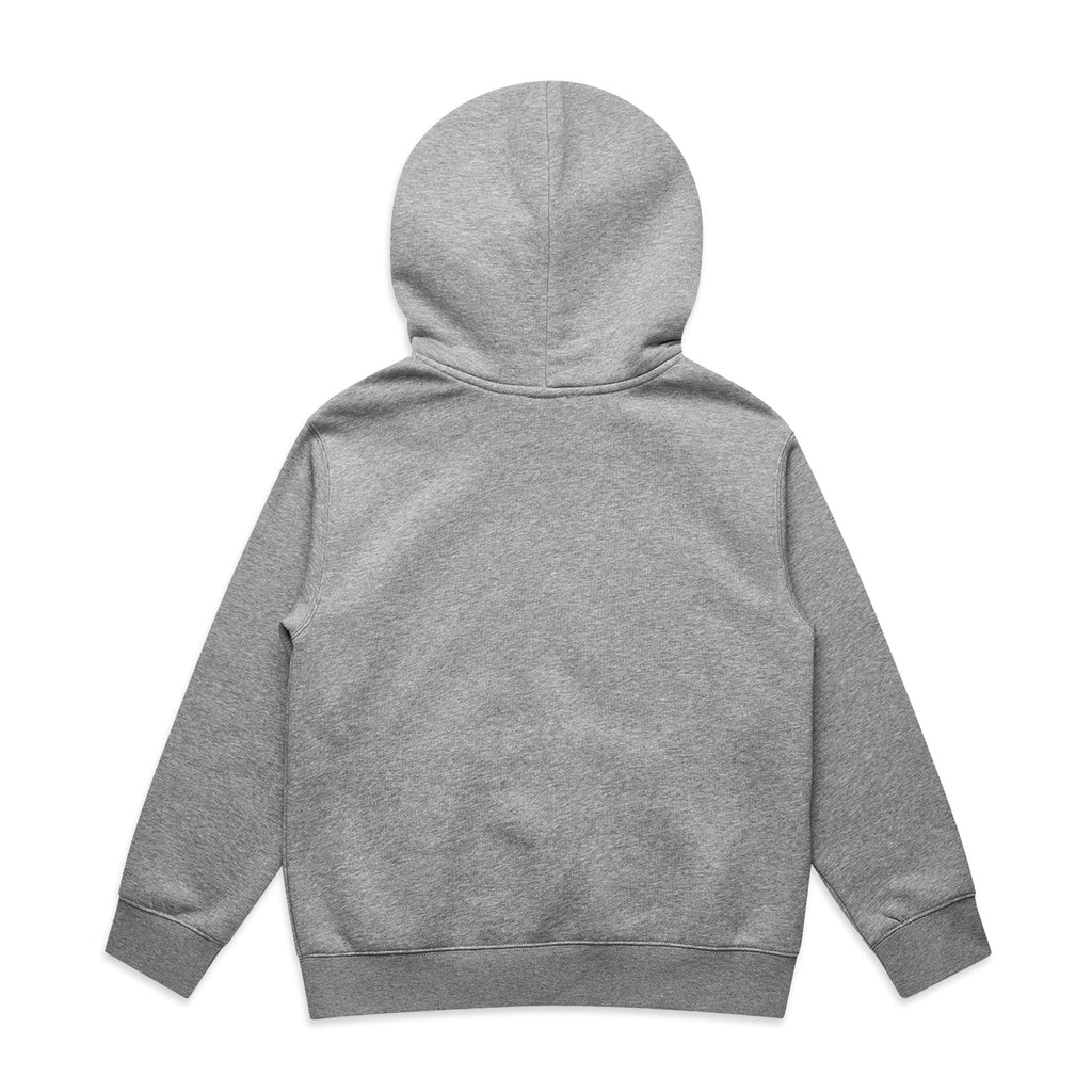 Ascolour Youth Relax Hood 3037 Youth Relax Hood Grey Marle Back - Custom Printed - Print Blanc