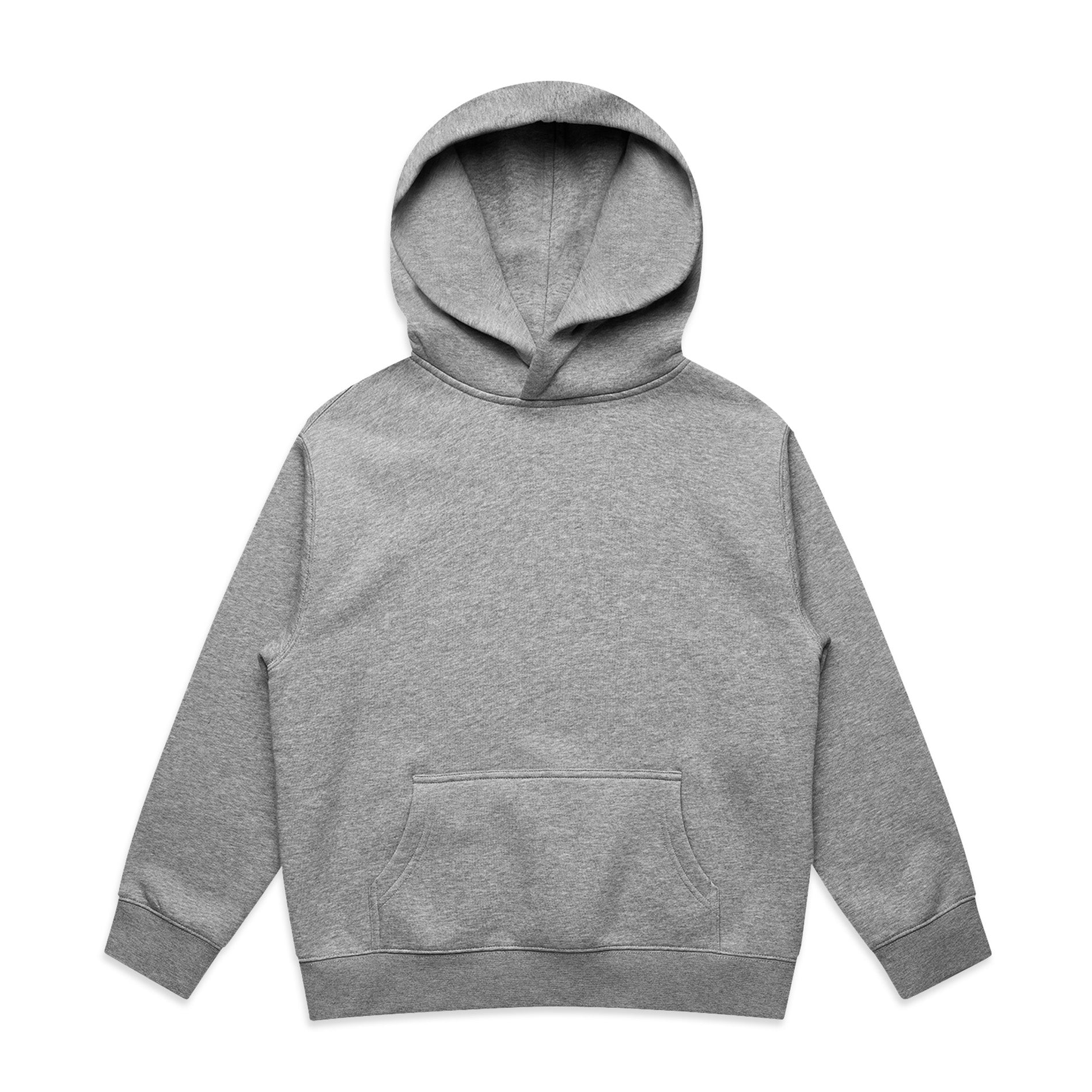 Ascolour Youth Relax Hood 3037 Youth Relax Hood Grey Marle Front - Custom Printed - Print Blanc