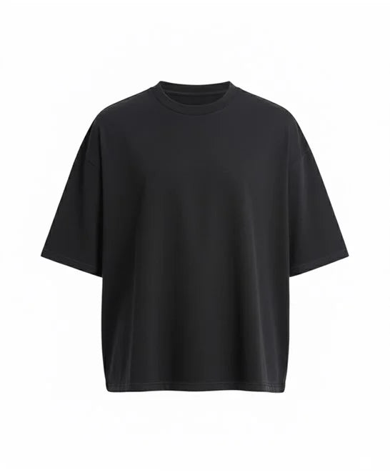 AWDis Boxy Cropped T-shirt - Black - Custom Printed - Print Blanc