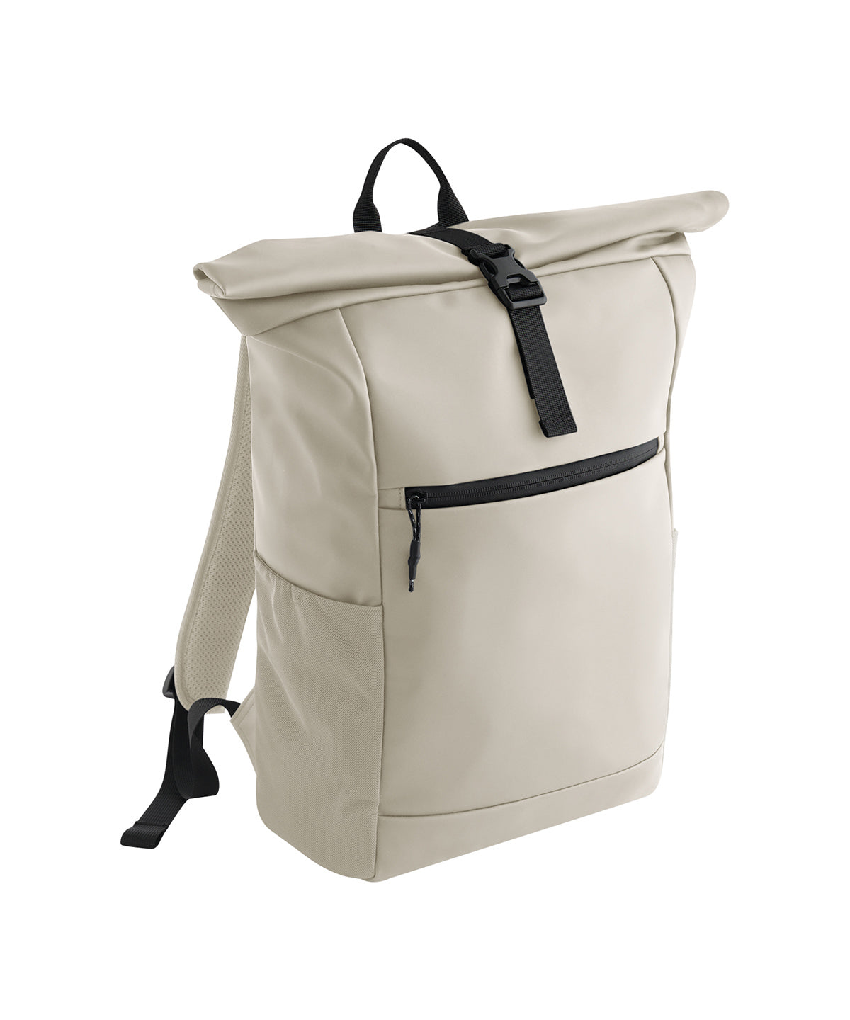 Bagbase Athlux Roll-Top Backpack - Natural Stone - Custom Printed - Print Blanc