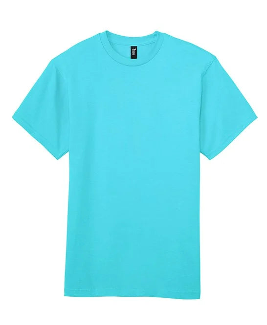 Gildan Hammer T-shirt - Lagoon Blue - Custom Printed - Print Blanc