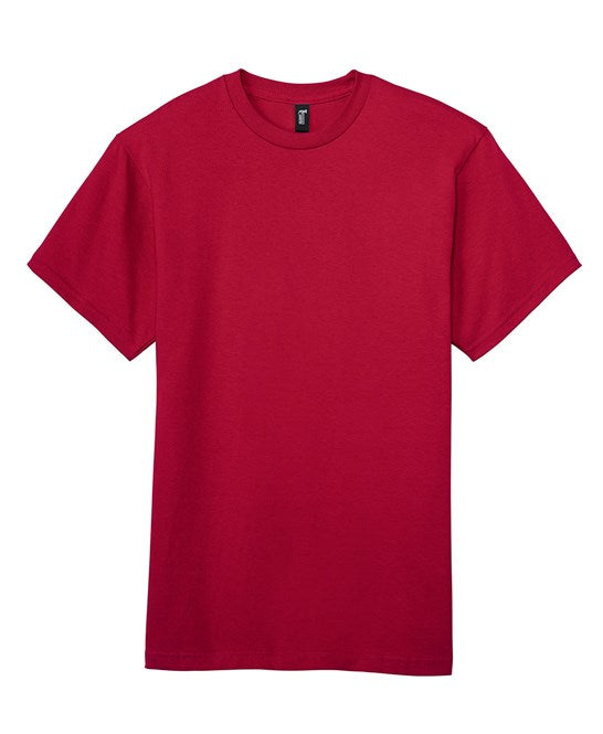 Gildan Hammer T-shirt - Sport Scarlett Red - Custom Printed - Print Blanc