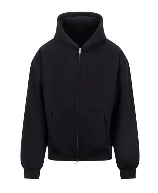 AWDis Heavyweight Zip Hoodie - Black - Custom Printed - Print Blanc