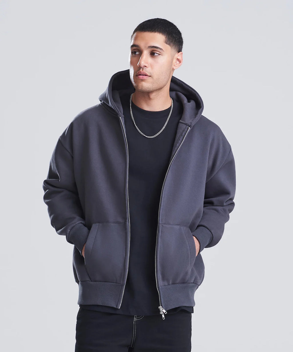 AWDis Heavyweight Zip Hoodie - Custom Printed - Print Blanc