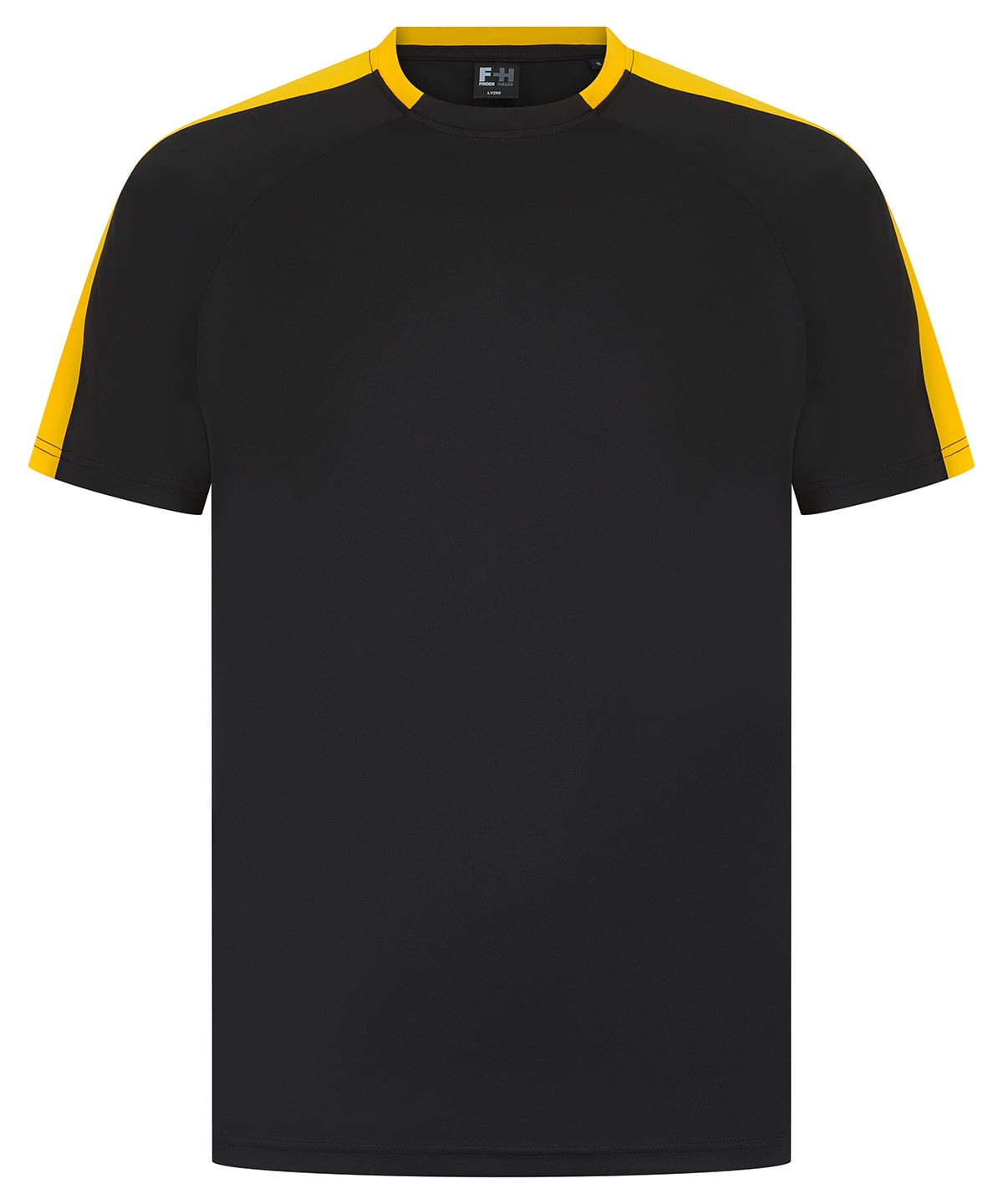 Finden & Hales Unisex Team T-shirt - Black Gold - Custom Printed - Print Blanc