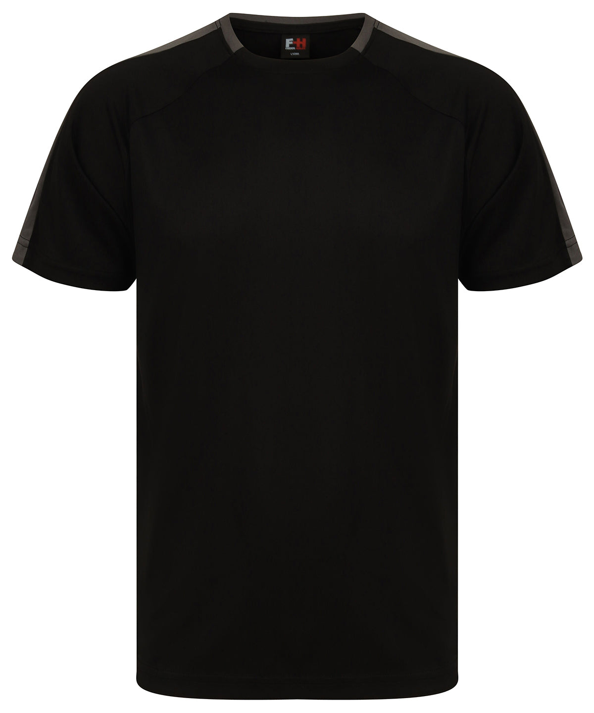 Finden & Hales Unisex Team T-shirt - Black Gunmetal Grey - Custom Printed - Print Blanc