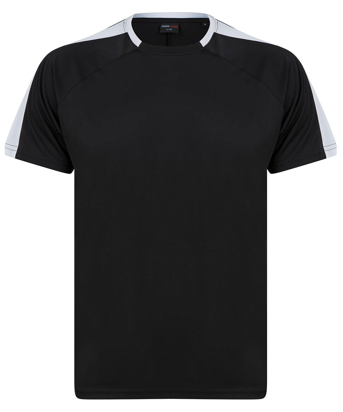 Finden & Hales Unisex Team T-shirt - Black White - Custom Printed - Print Blanc