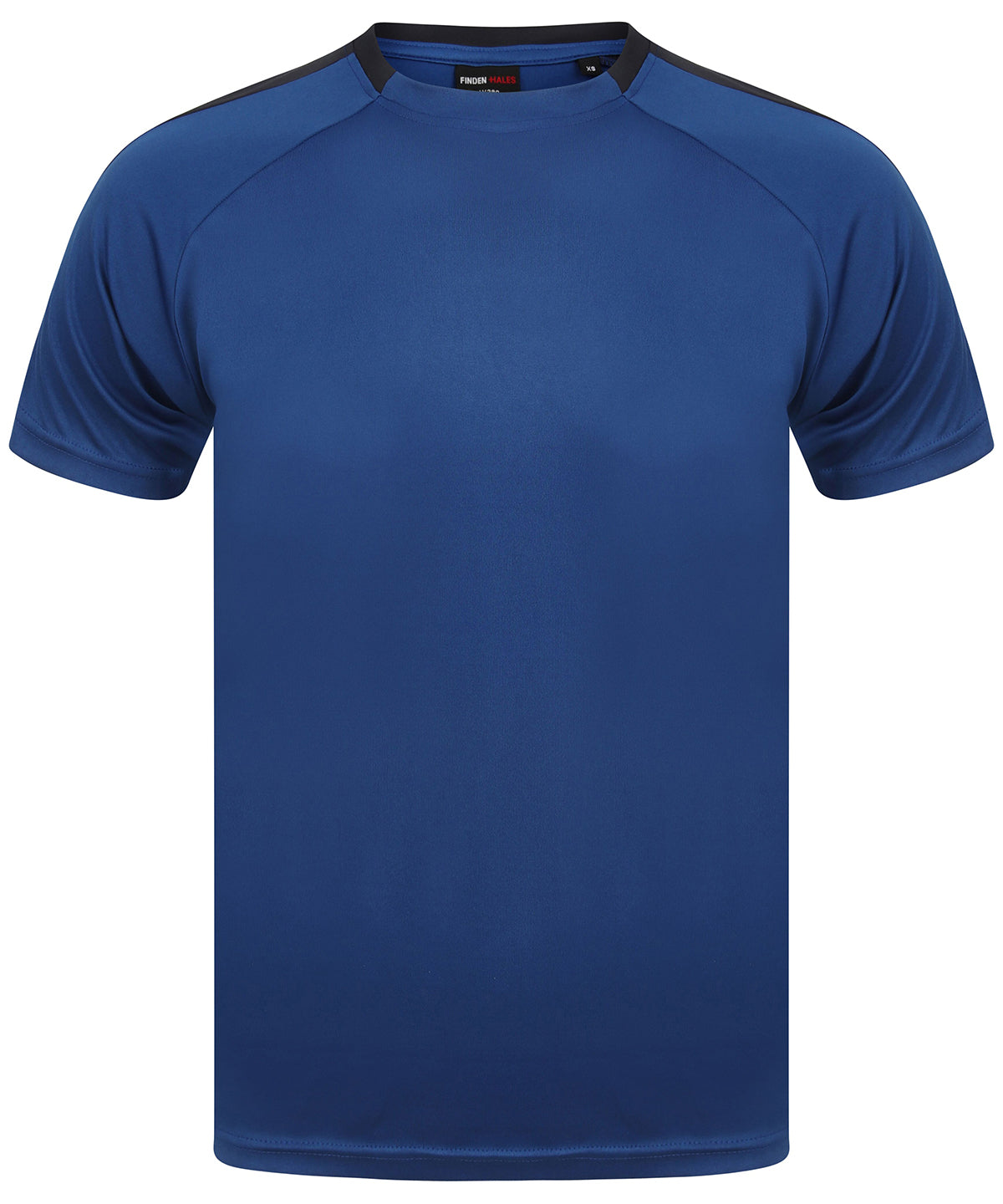 Finden & Hales Unisex Team T-shirt - Royal Navy - Custom Printed - Print Blanc