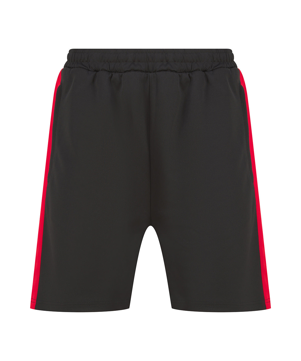 Finden & Hales Knitted Shorts with Zip Pockets - Black Red - Custom Printed - Print Blanc