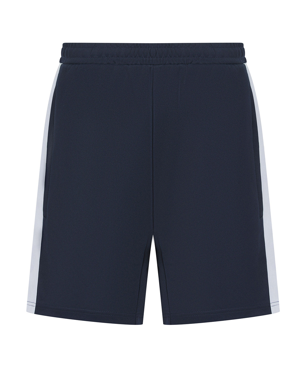 Finden & Hales Knitted Shorts with Zip Pockets - Navy White - Custom Printed - Print Blanc