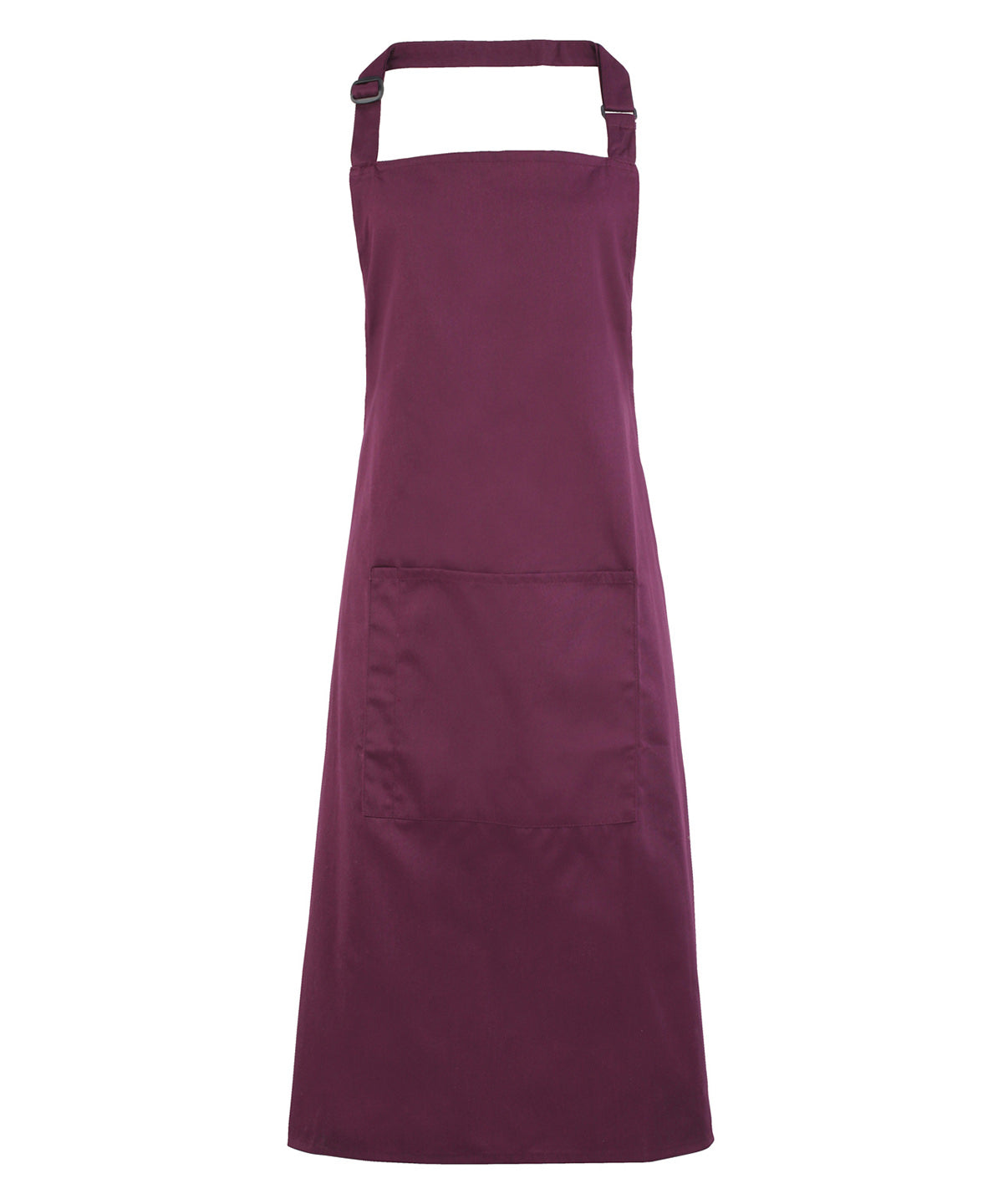 Premier Colours Bib Apron with Pocket - Aubergine - Custom Printed - Print Blanc