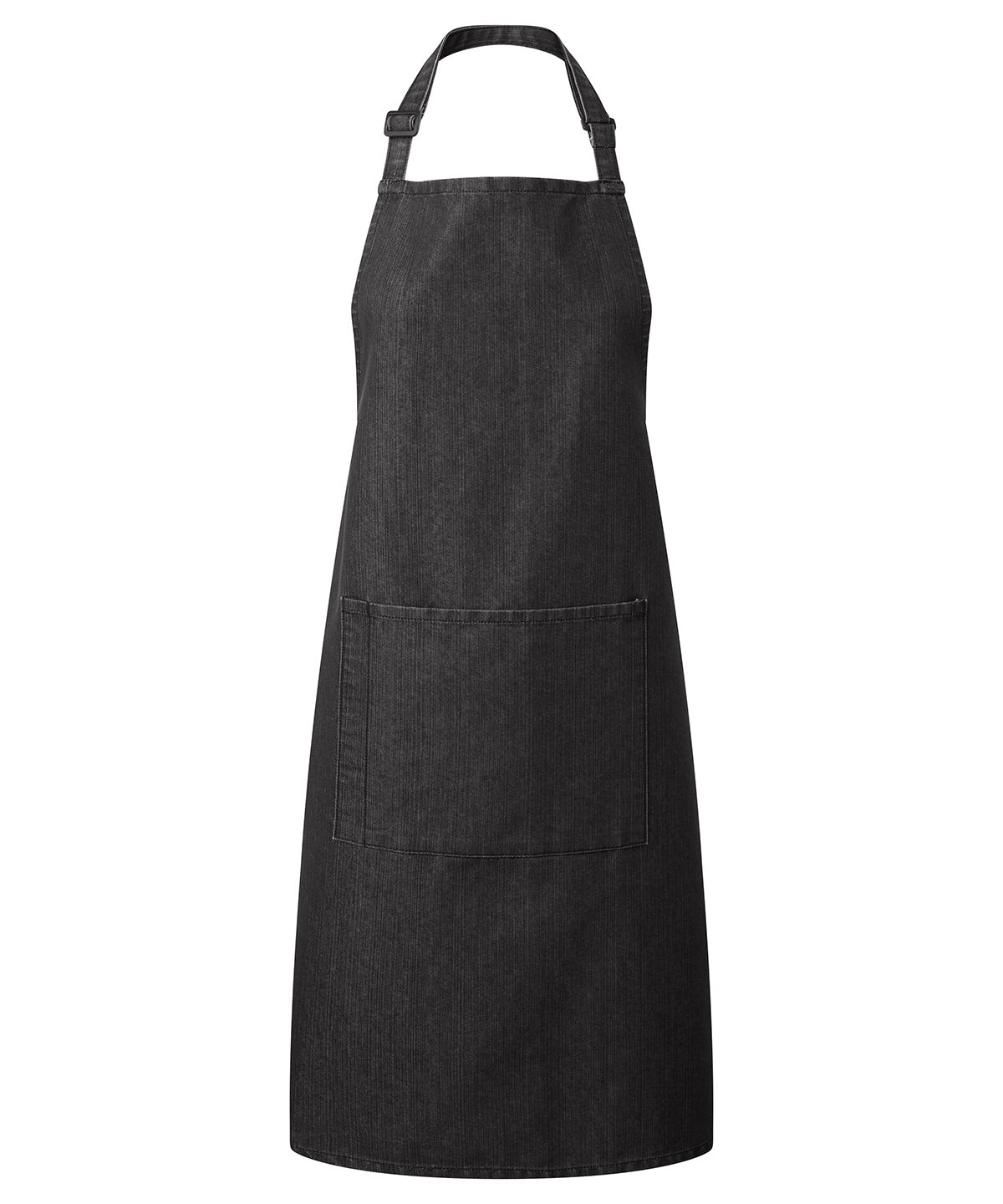 Premier Colours Bib Apron with Pocket - Black Denim - Custom Printed - Print Blanc