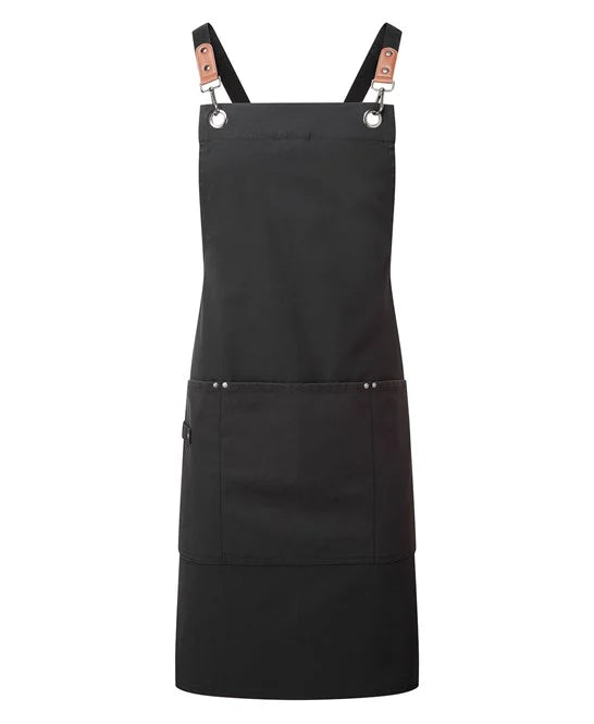 Premier Cross-back apron - Black - Custom Printed - Print Blanc