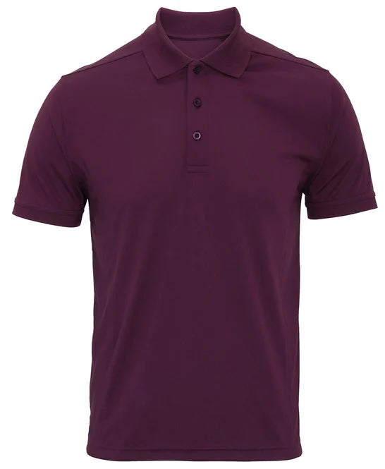 Premier Polo - Aubergine - Custom Printed - Print Blanc