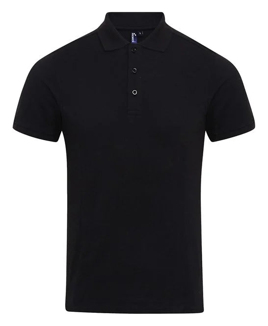 Premier Plus Polo - Black - Custom Printed - Print Blanc